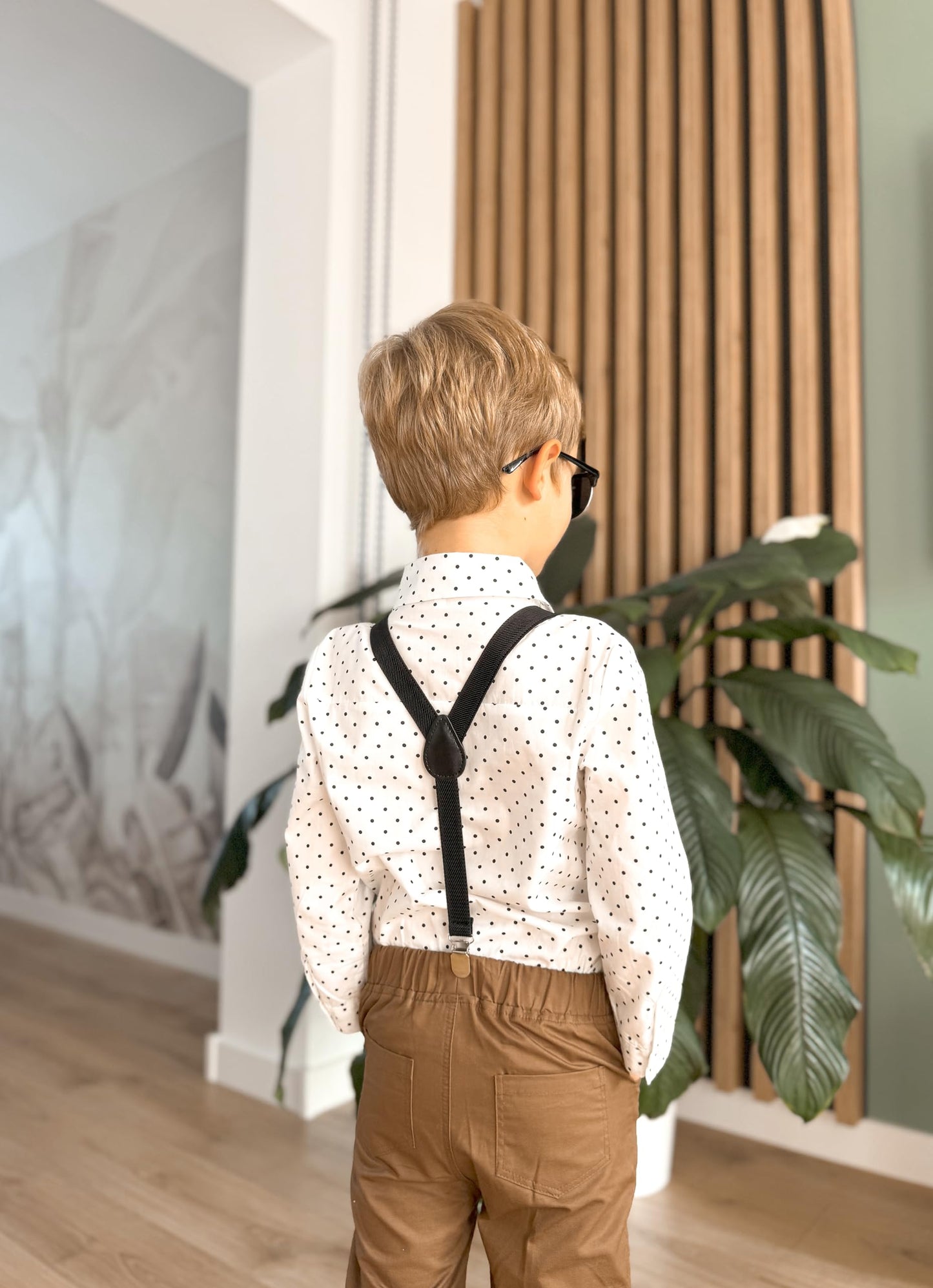 Volunboy Baby Jungen Anzug Set Bekleidung Hemd mit Fliege + Hosenträger Hosen Strampler Anzug