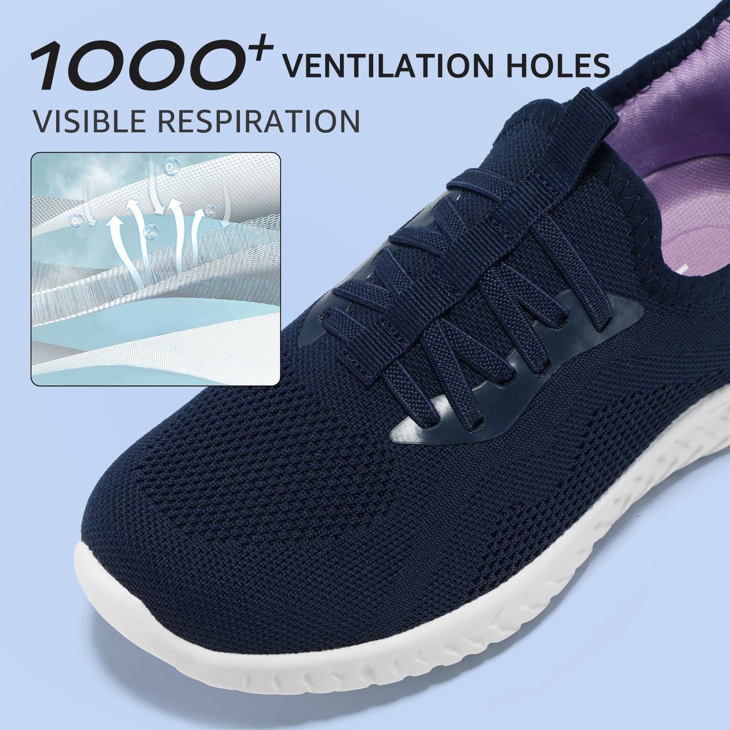 STQ Damen Slip on Sneakers Leichte Turnschuhe zum schlüpfen Bequeme Schlupfschuhe
