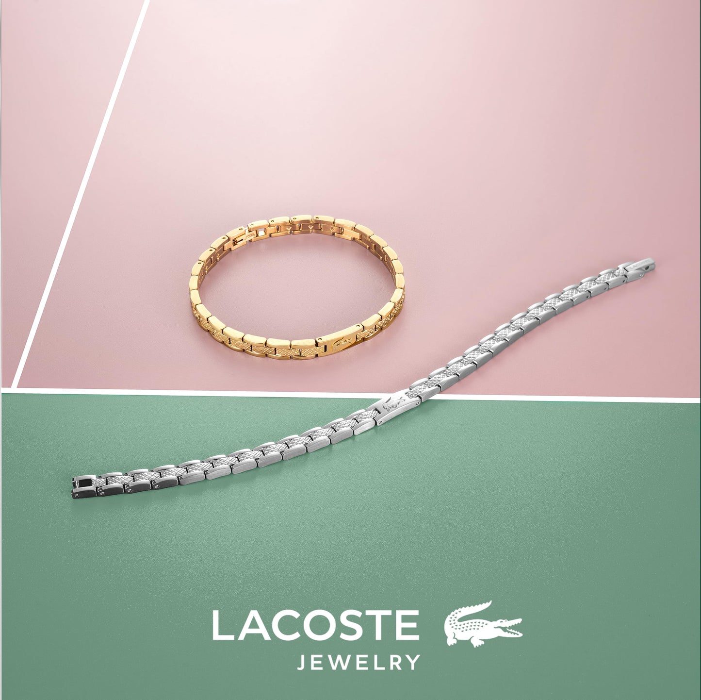 Lacoste Armband mit Knebelverschluss Kollektion METROPOLE Verziert mit petit piqué Muster - Erhältlich für ihn und sie