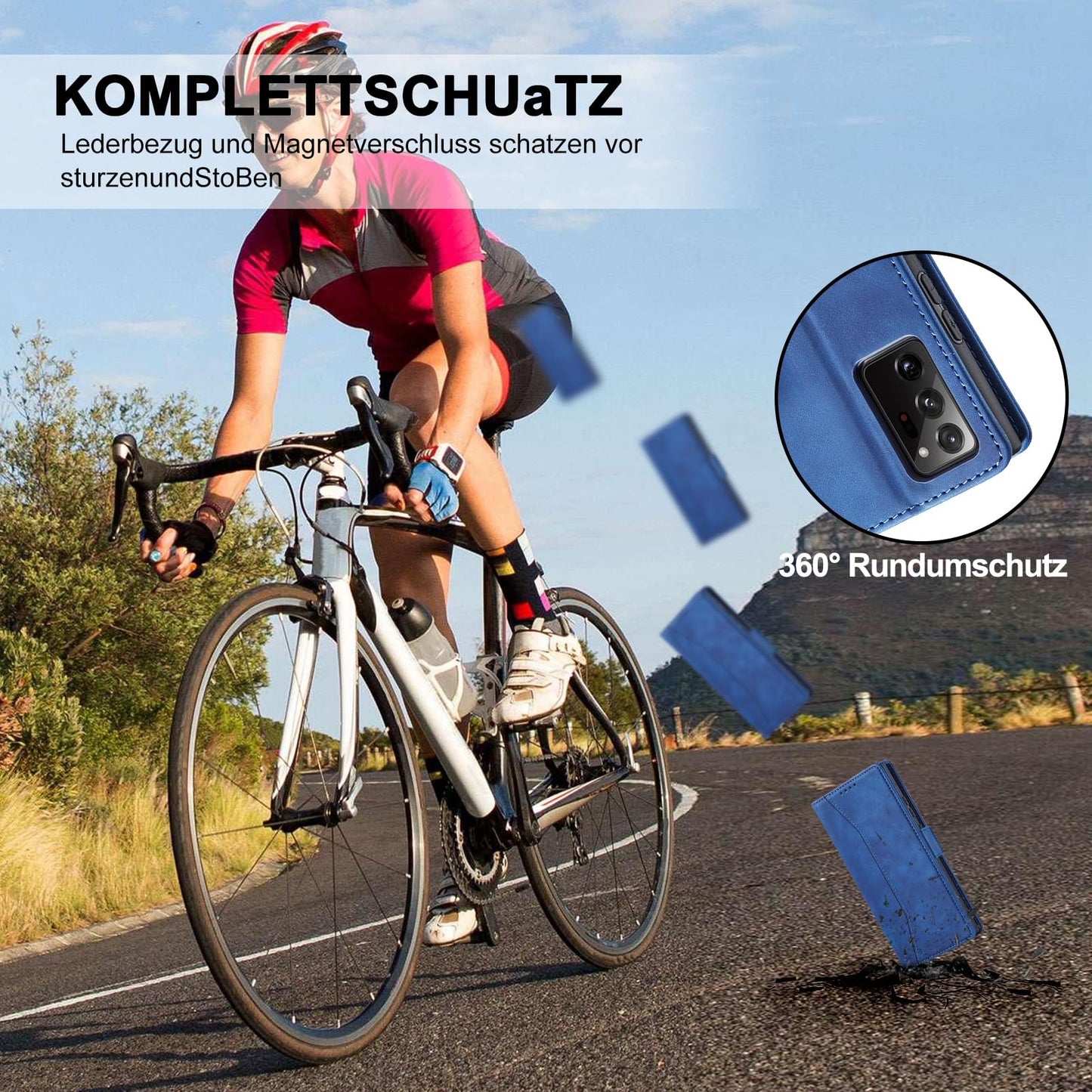 S. Dawezo Hülle für Samsung Galaxy S22 Plus, Premium Leder magnetische Handyhülle mit Ständer, Kartenfach und Brieftasche, Shock Absorbing, kompatibel mit Samsung S22 Plus-Kaffee
