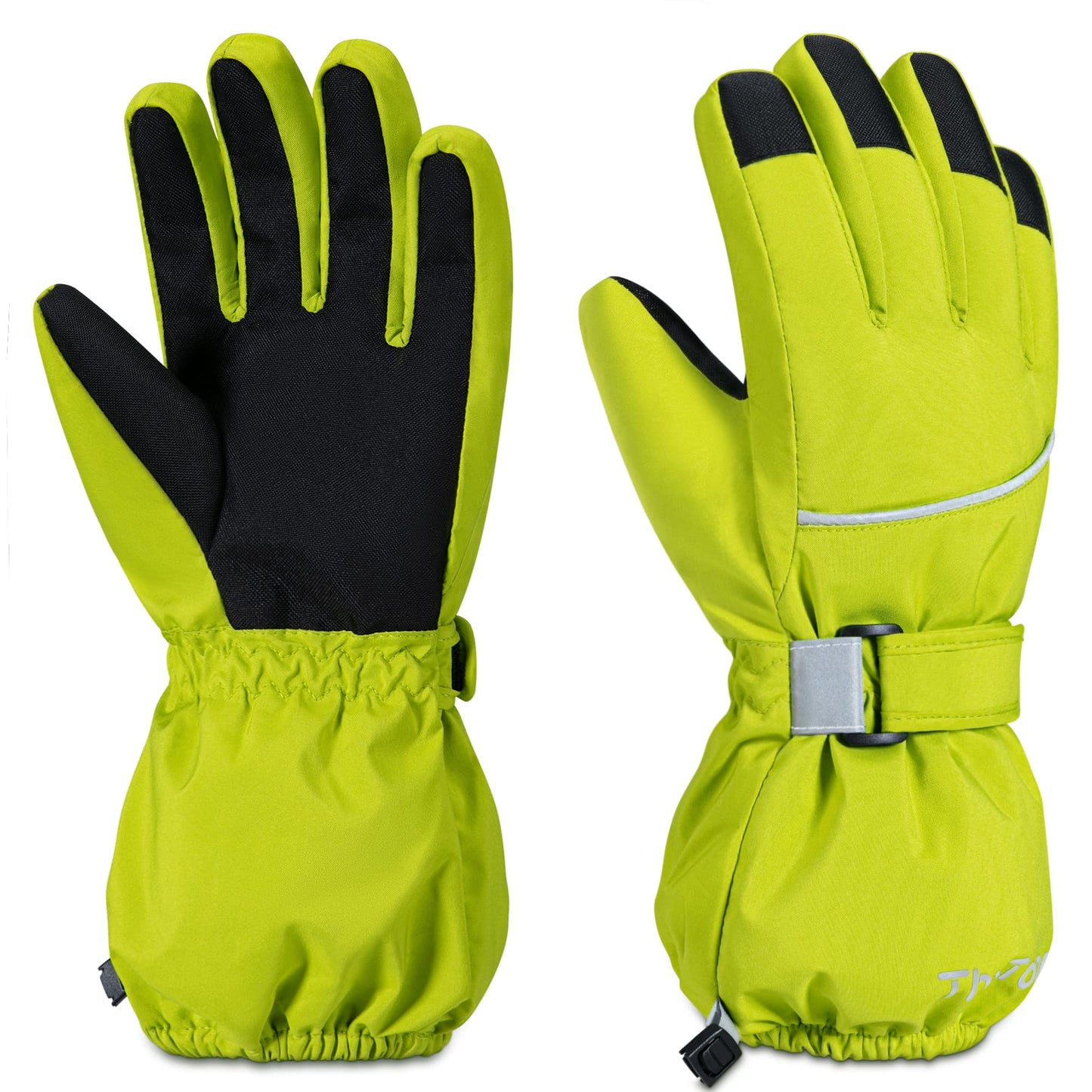 ThxToms Children's Ski Gloves, Winter Ski Gloves, -15°C, Windproof, Waterproof, Warm, Oxford Palm, Thickened for Cold Weather, Outdoor Sports, Snowboarding, Skiing, for Boys and Girls