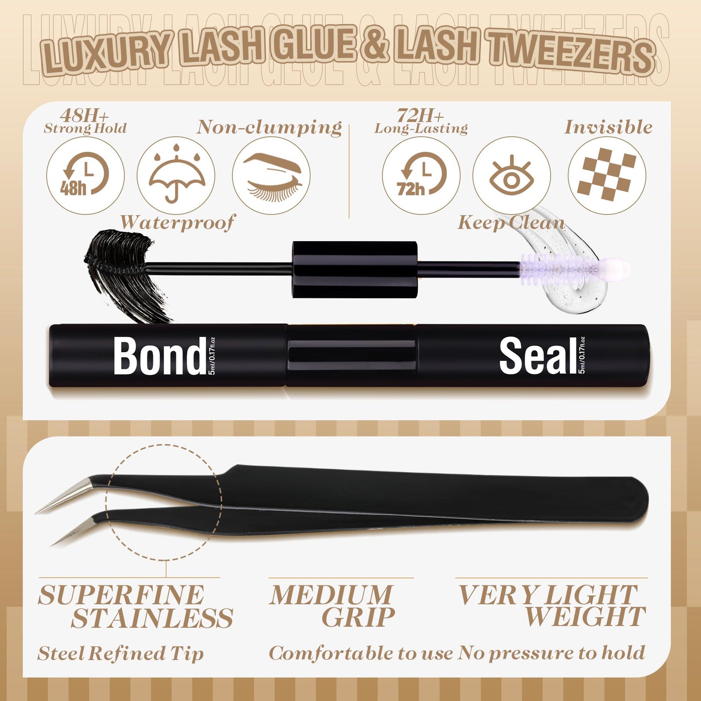 Wimpern Extensions Set Künstliche Wimpern Natürliche DIY Wimpernverlängerung Cluster Wimpern 16MM Individuelle Lashes Kit 40D Nerz Wimpern Fluffy mit Lash Bond und Seal Lash Tweezers