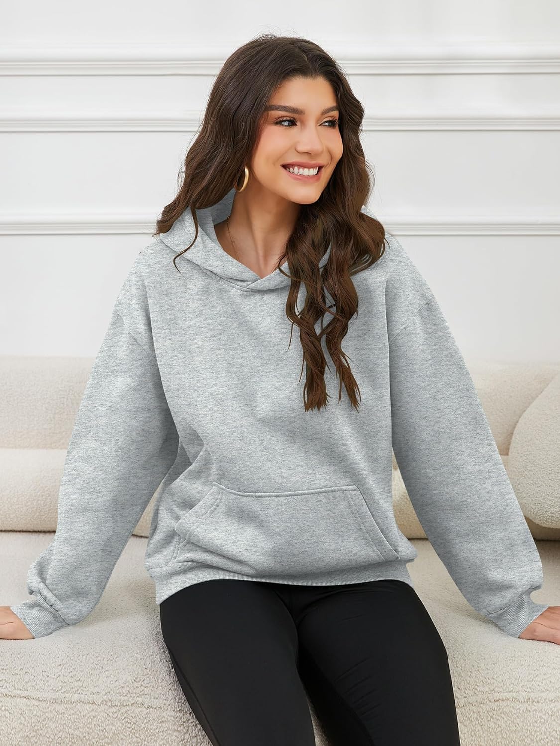 Tincini Hoodie Women's Oversize Pullover Winter Long Sleeve Fleece Hoodie Lined Jumper Sweatshirt with Hoodie Casual Hoodie with Hood
