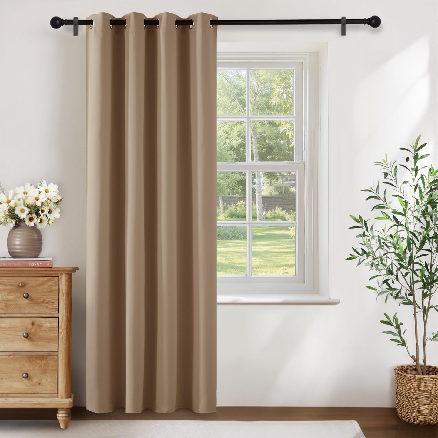 KGORGE Blackout Curtain Grey with Eyelets Door Curtain 200 cm Long - 1 Piece H 200 x W 140 cm Thermal Curtain Front Door Curtains Opaque Living Room Door Curtain Darkening Curtains Blackout