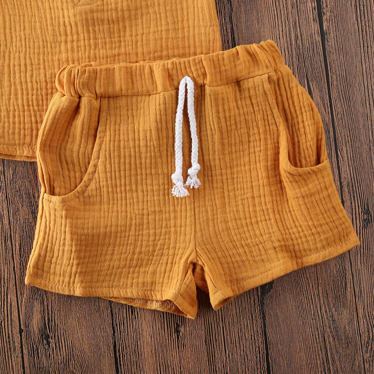 Geagodelia Babykleidung Set Baby Jungen Mädchen Kleidung Outfit T-Shirt Top + Hose Shorts Neugeborene Weiche Einfarbige Babyset T-47740