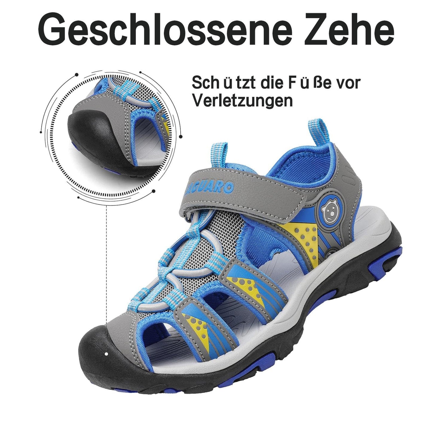 SAGUARO Kinder Sandalen für Jungen Mädchen Trekkingandalen Atmungsaktiv Rutschfest Wandersandalen