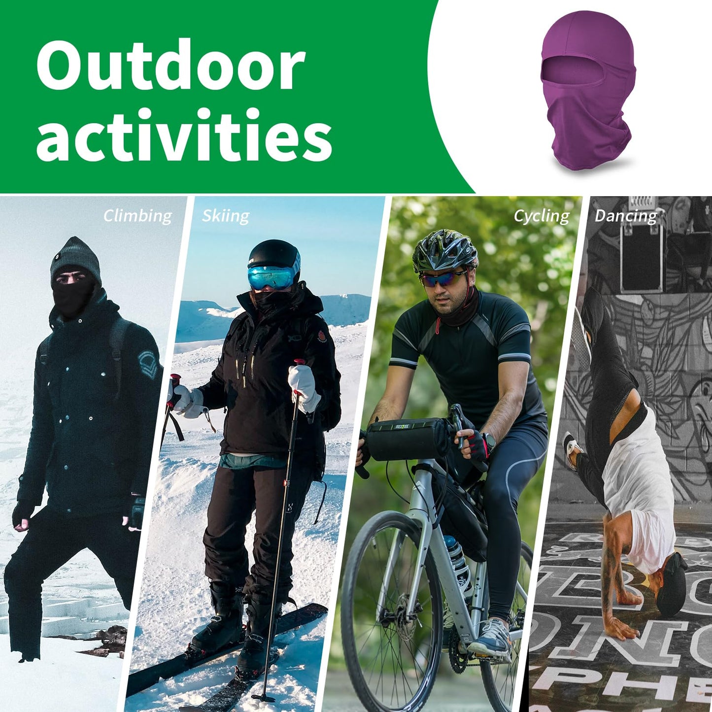 LONGKING Sturmhauben,Skimaske,Balaclava für Damen und Herren–UV-Schutz,Winddicht Warm,Motorradfahren,Snowboarden für Radfahren Outdoor Sports