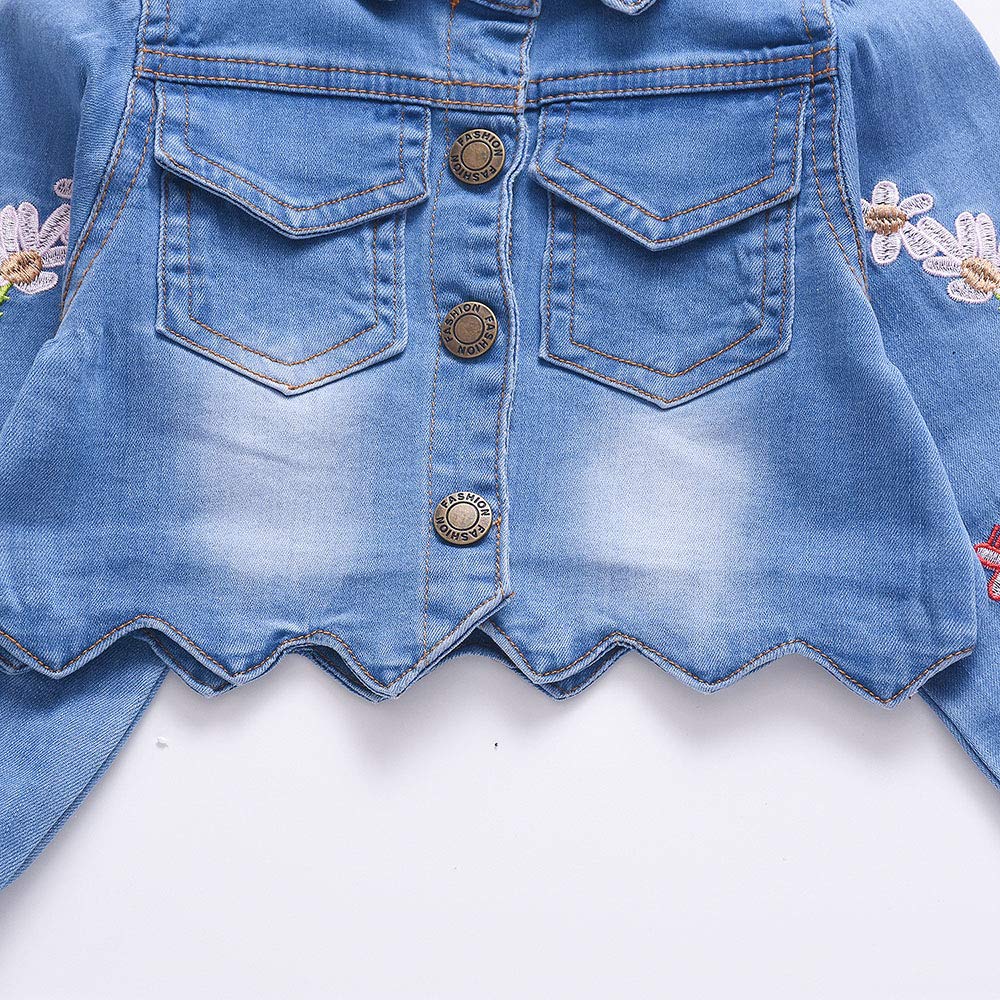 Yao Frühling Herbst Kleine Mädchen Kleidungsset Kind Kinder Jeansjacke und Langarmkleid 2-teiliges Set