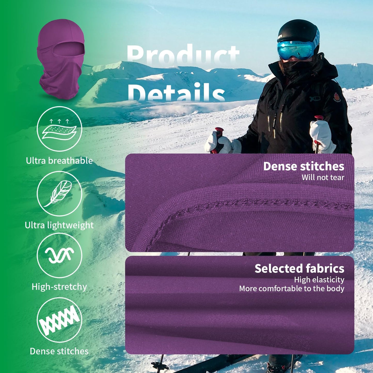 LONGKING Sturmhauben,Skimaske,Balaclava für Damen und Herren–UV-Schutz,Winddicht Warm,Motorradfahren,Snowboarden für Radfahren Outdoor Sports