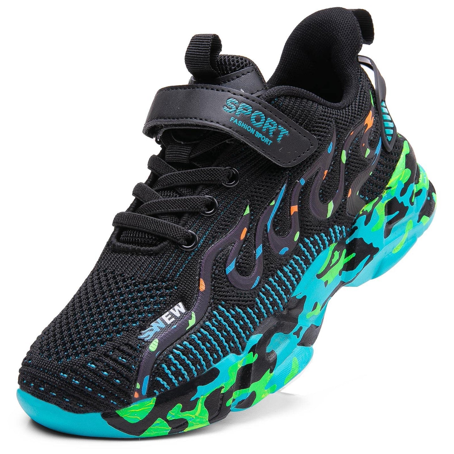 Qvxkd Turnschuhe Mädchen Schuhe turanschuhe Jungen Hallenschuhe Junge Sportschuhe Kinder Mesh Atmungsaktiv Kinderschuhe Outdoor Laufschuhe Sneaker Klettverschluss Wanderschuhe 28EU-39EU