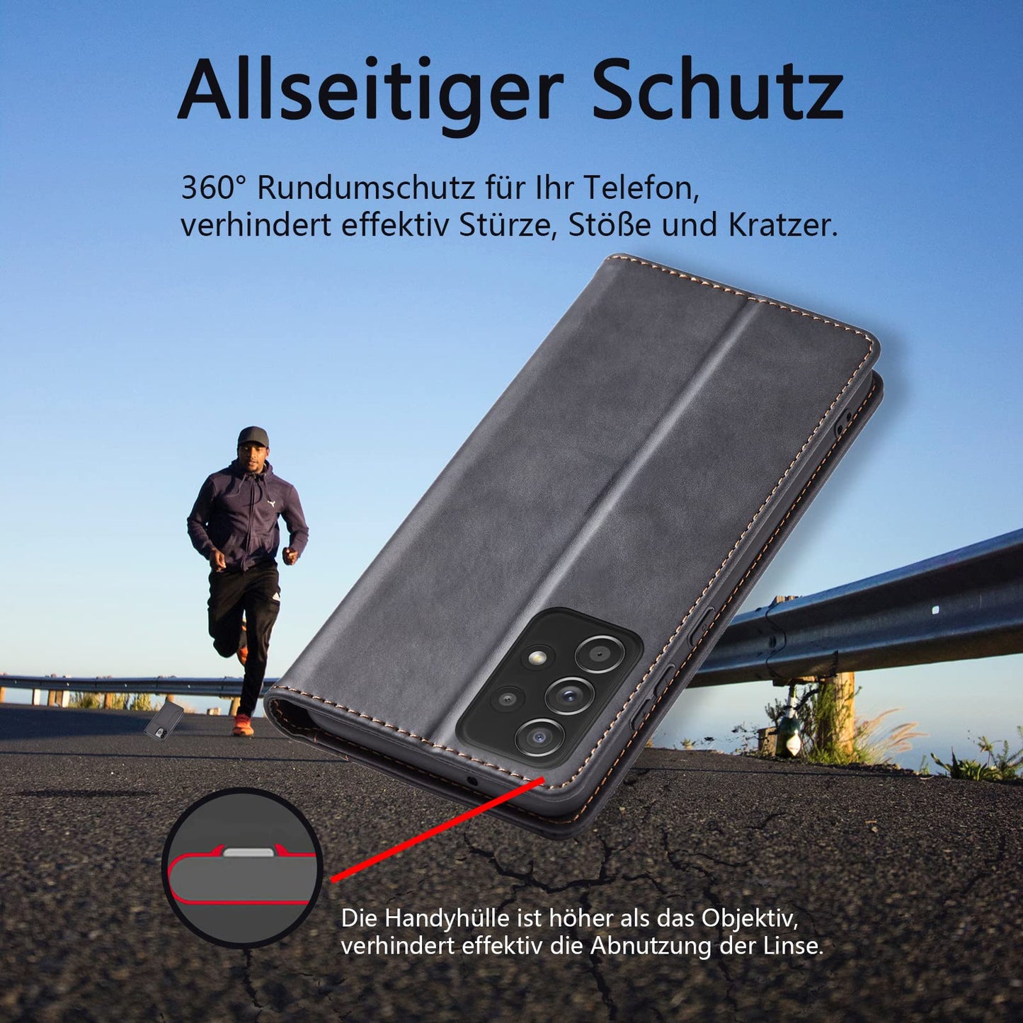 S. Dawezo Hülle für Samsung Galaxy S22 Plus, Premium Leder magnetische Handyhülle mit Ständer, Kartenfach und Brieftasche, Shock Absorbing, kompatibel mit Samsung S22 Plus-Kaffee