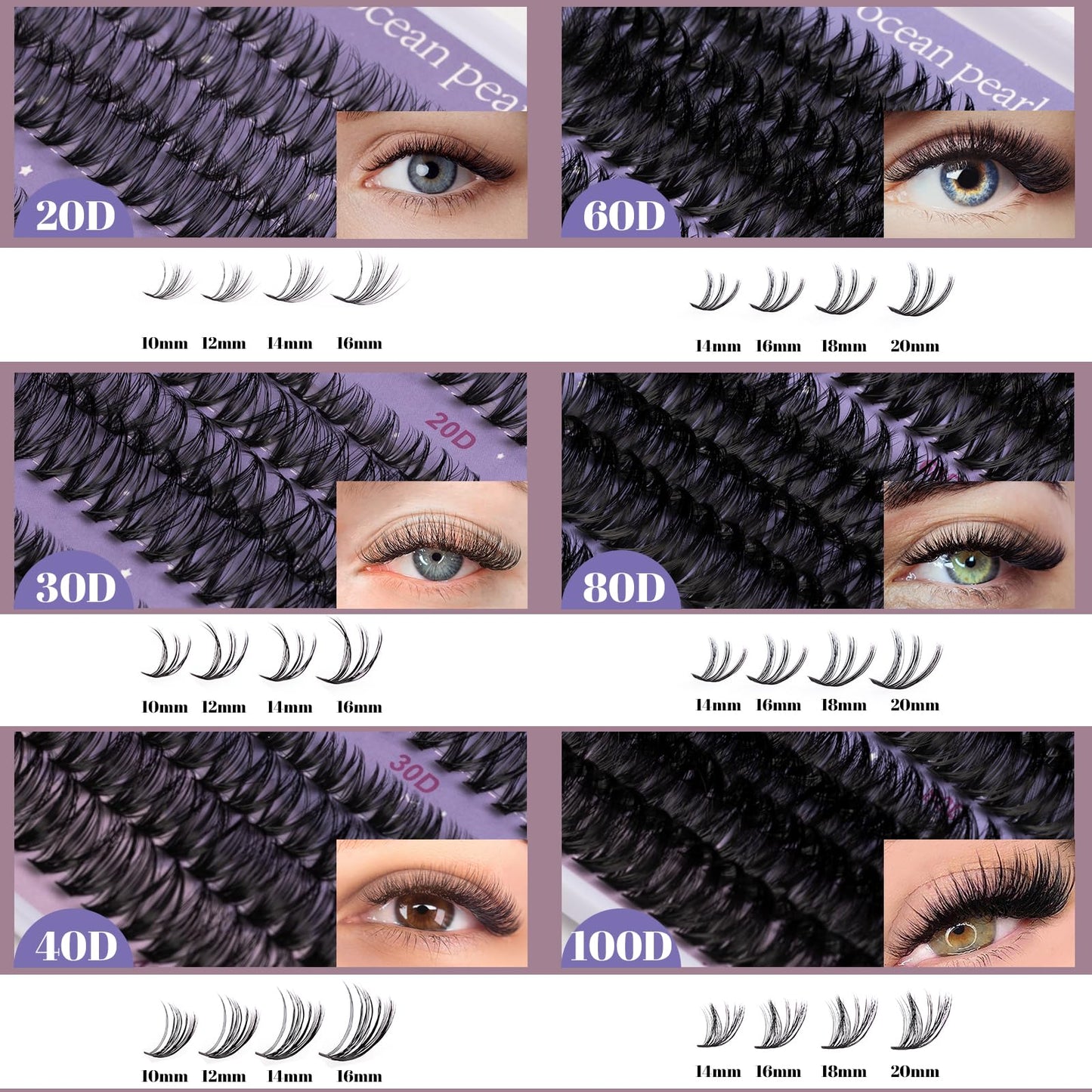 Wimpern Extensions 120 Büschel DIY Lash Extension Set Einzelne Wimpern mit Wimpernkleber und Pinzette für Anfänger Wimpernverlängerung zu Hause Individual Lashes 10-16mm C/D Curl - OP01