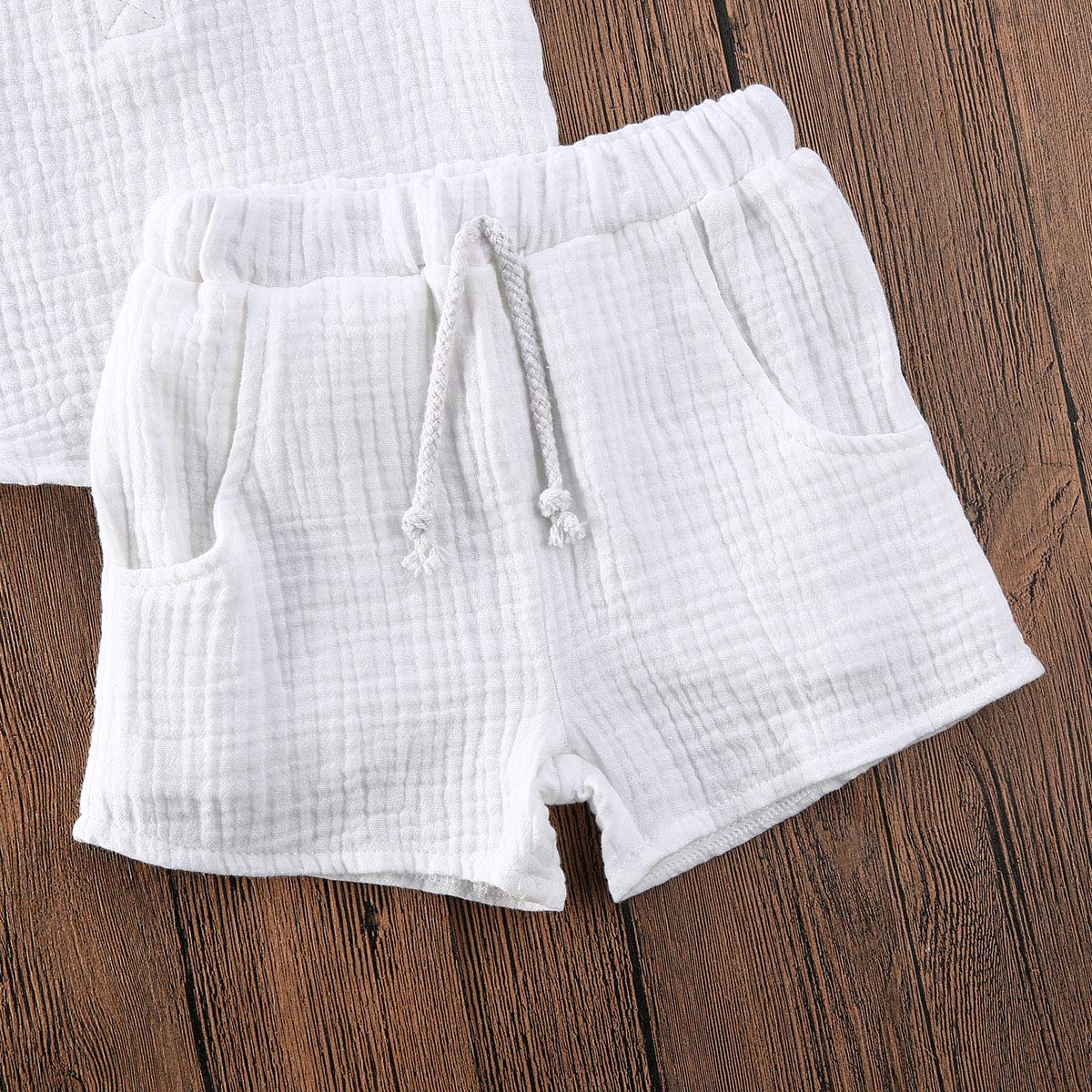 Geagodelia Babykleidung Set Baby Jungen Mädchen Kleidung Outfit T-Shirt Top + Hose Shorts Neugeborene Weiche Einfarbige Babyset T-47740