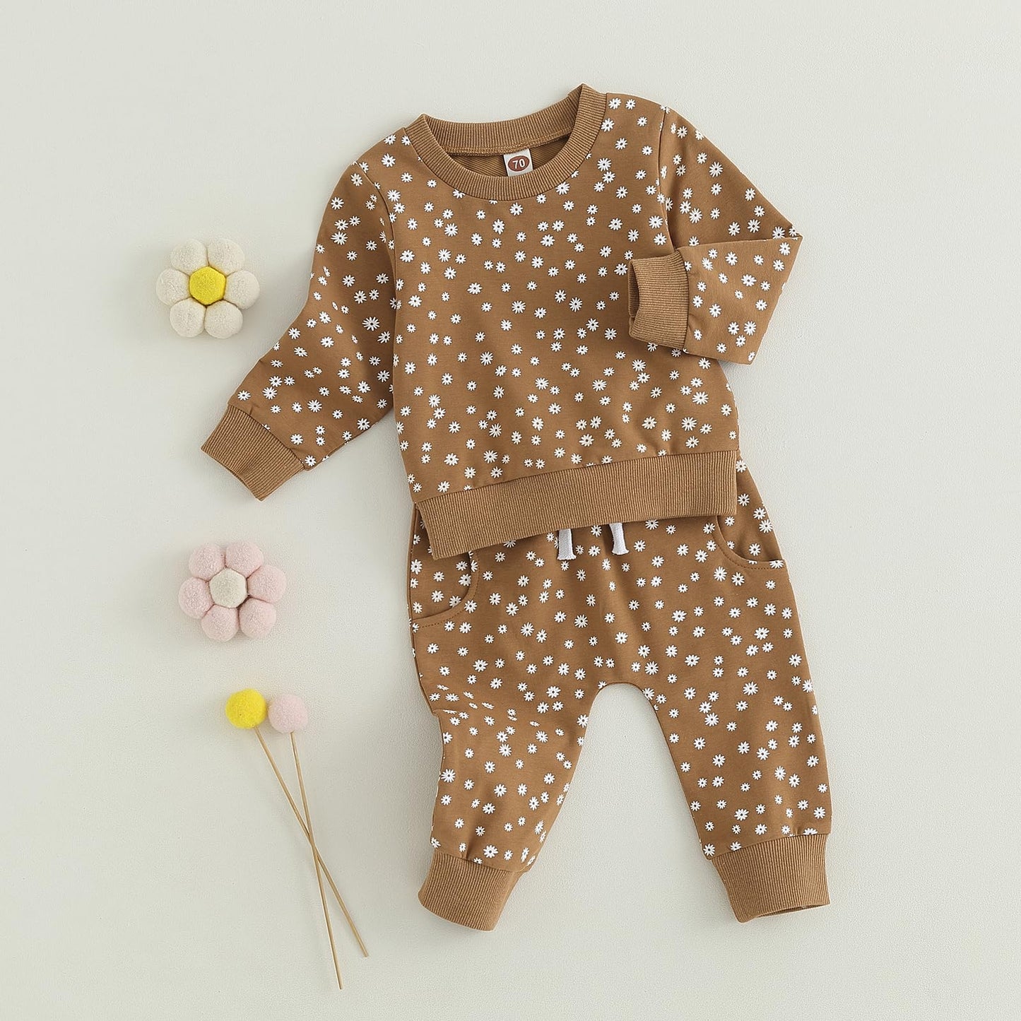 Himllauen Baby Mädchen Kleidung Sweatshirt + Lange Hose Zweiteiler Babykleidung Set Kleinkind Outfits