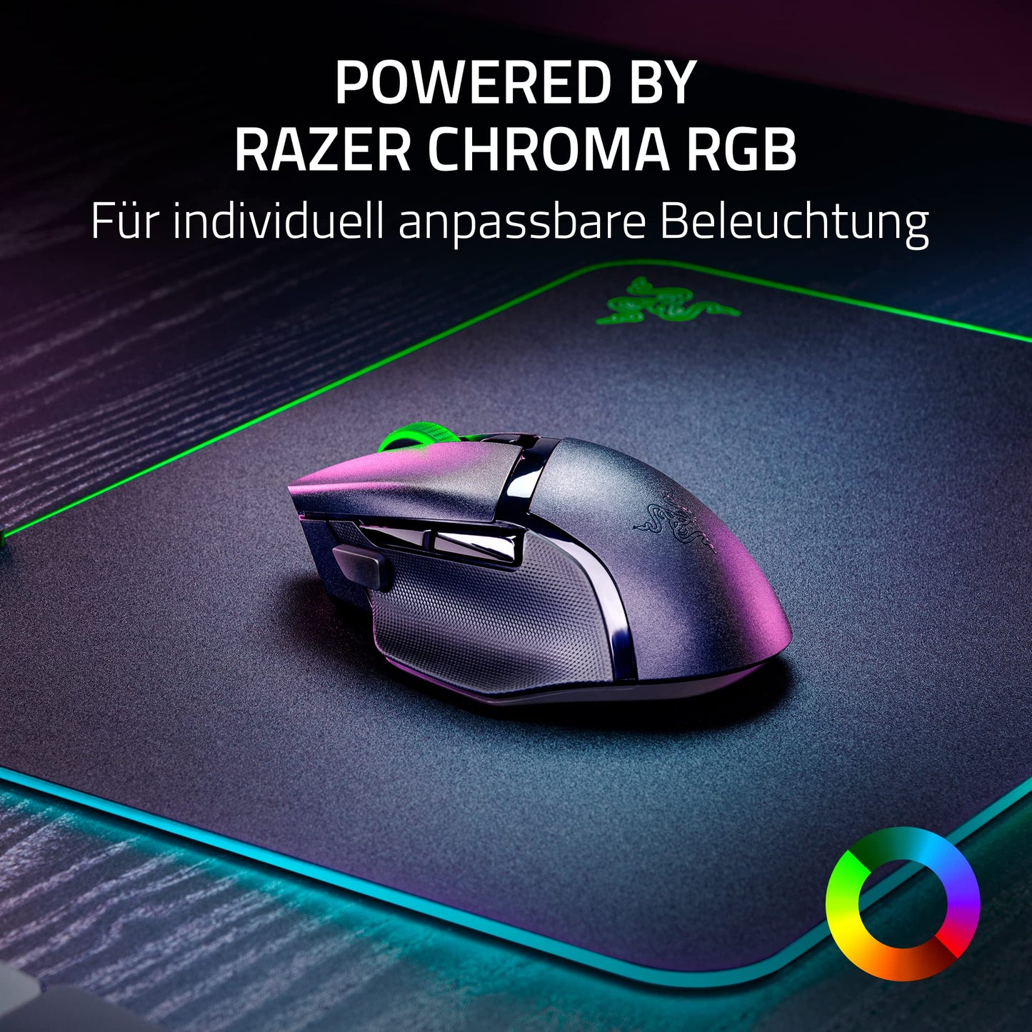 Razer Basilisk V3 - Kabelgebundene, anpassbare Gaming Maus mit Chroma RGB für PC/Mac (10+1 programmierbare Tasten, neigbares HyperScroll Mausrad, ergonomisches Design) Schwarz