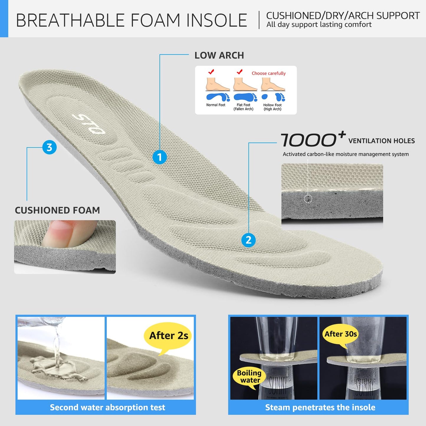 STQ Slip on Freihändig Damen Slip on Sneakers Bequem Orthopädische Schuhe