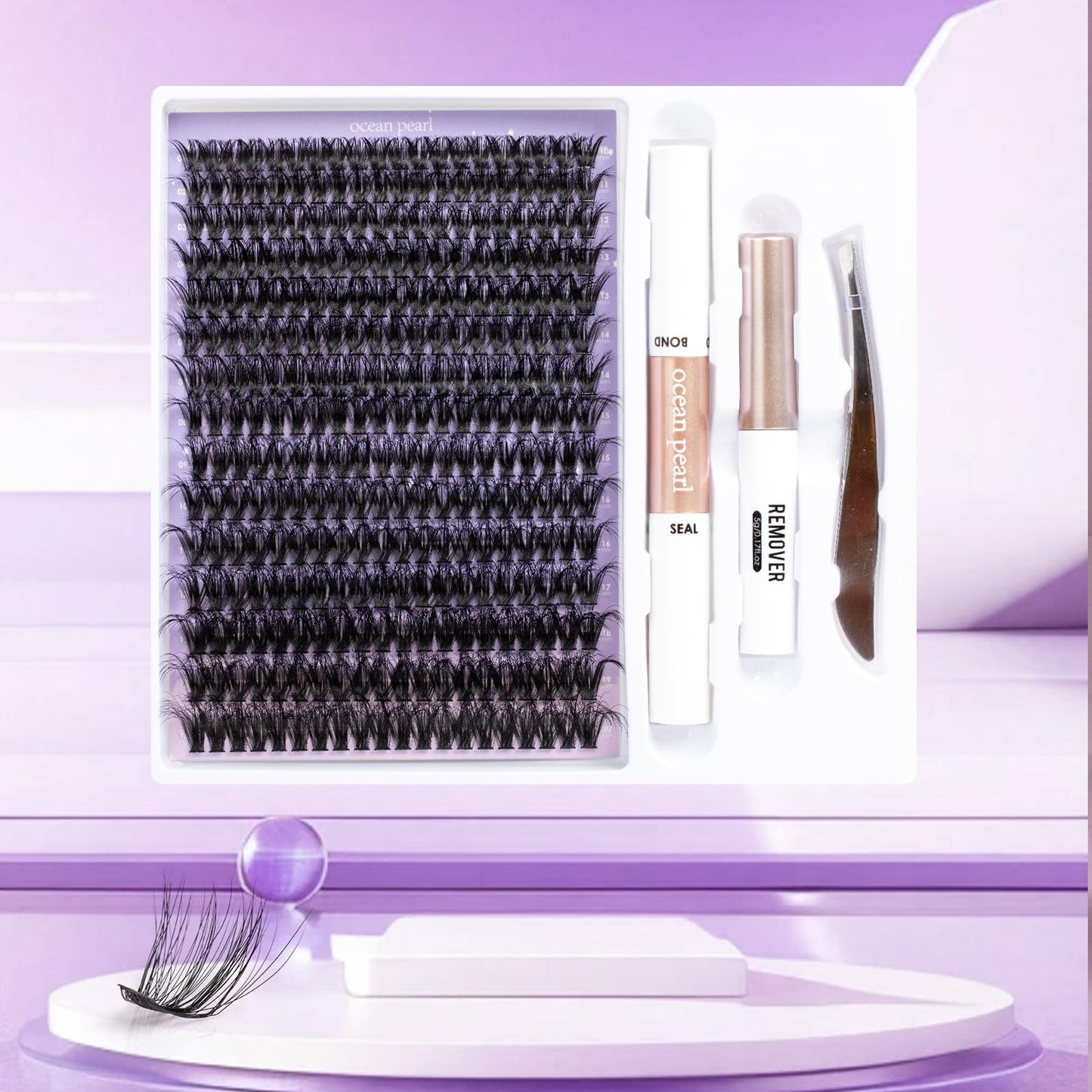 Wimpern Extensions 120 Büschel DIY Lash Extension Set Einzelne Wimpern mit Wimpernkleber und Pinzette für Anfänger Wimpernverlängerung zu Hause Individual Lashes 10-16mm C/D Curl - OP01