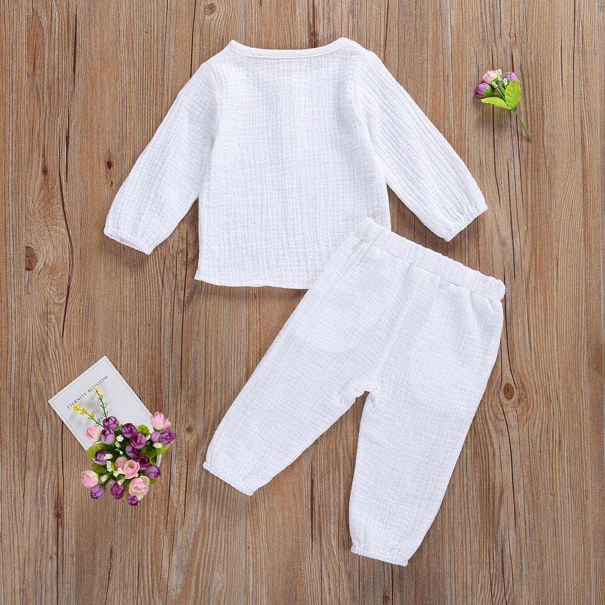 Geagodelia Babykleidung Set Baby Jungen Mädchen Kleidung Outfit T-Shirt Top + Hose Shorts Neugeborene Weiche Einfarbige Babyset T-47740