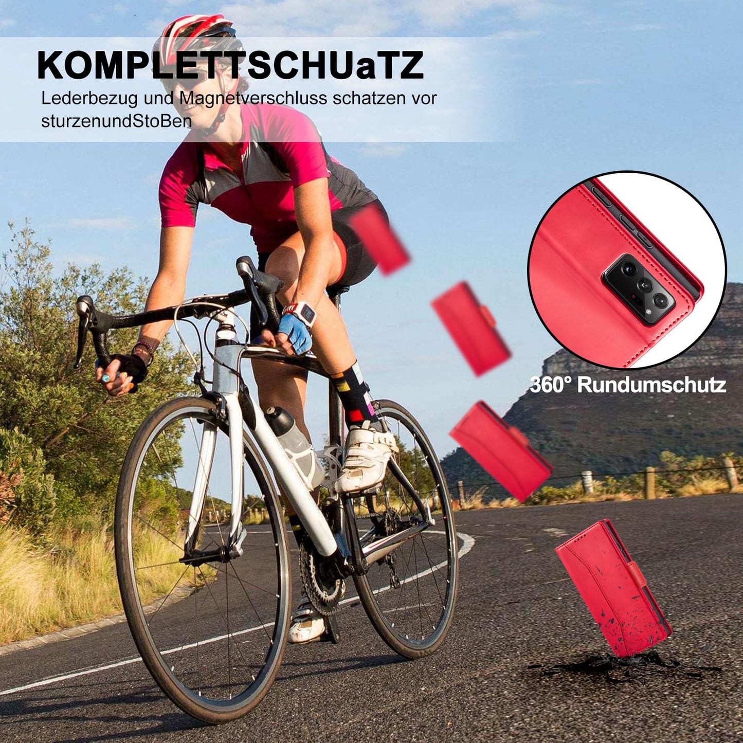 S. Dawezo Hülle für Samsung Galaxy S22 Plus, Premium Leder magnetische Handyhülle mit Ständer, Kartenfach und Brieftasche, Shock Absorbing, kompatibel mit Samsung S22 Plus-Kaffee