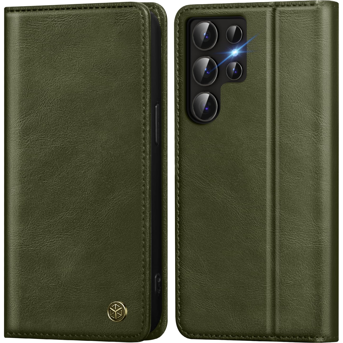 GUCASBE Handyhülle für Samsung Galaxy S24 Ultra Hülle, Premium Lederhülle Klappbar Flip Case RFID Schutzhülle Kartenfach Standfunktion Klapphülle Handytasche für Samsung Galaxy S24 Ultra - Schwarz