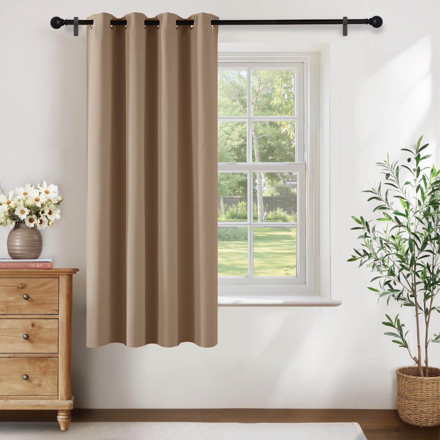 KGORGE Blackout Curtain Grey with Eyelets Door Curtain 200 cm Long - 1 Piece H 200 x W 140 cm Thermal Curtain Front Door Curtains Opaque Living Room Door Curtain Darkening Curtains Blackout