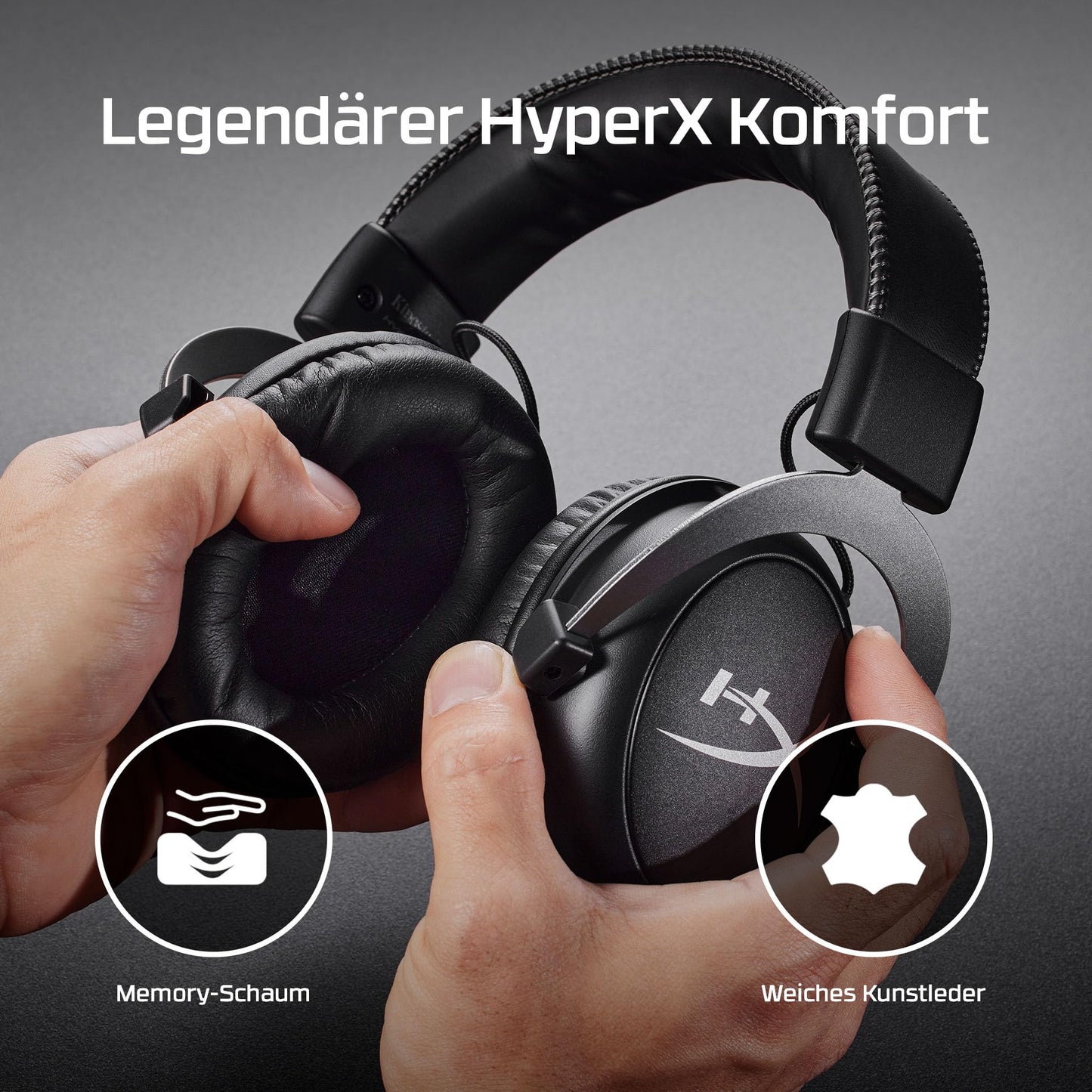 HyperX Cloud III – Kabelgebundenes Gaming-Headset, PC, PS5, Xbox Series X|S, abgewinkelte 53mm-Treiber, DTS, Memory-Schaum, Stabiler Rahmen, ultraklares 10mm-Mikrofon, USB-C, USB-A, 3,5mm, Schwarz