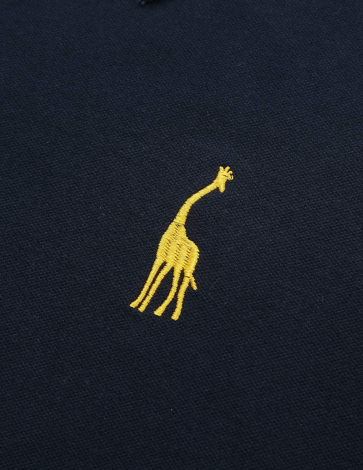 GNRSPTY Poloshirt Herren Kurzarm Polohemd Giraffe Stickerei Einfarbig T-Shirt M-3XL