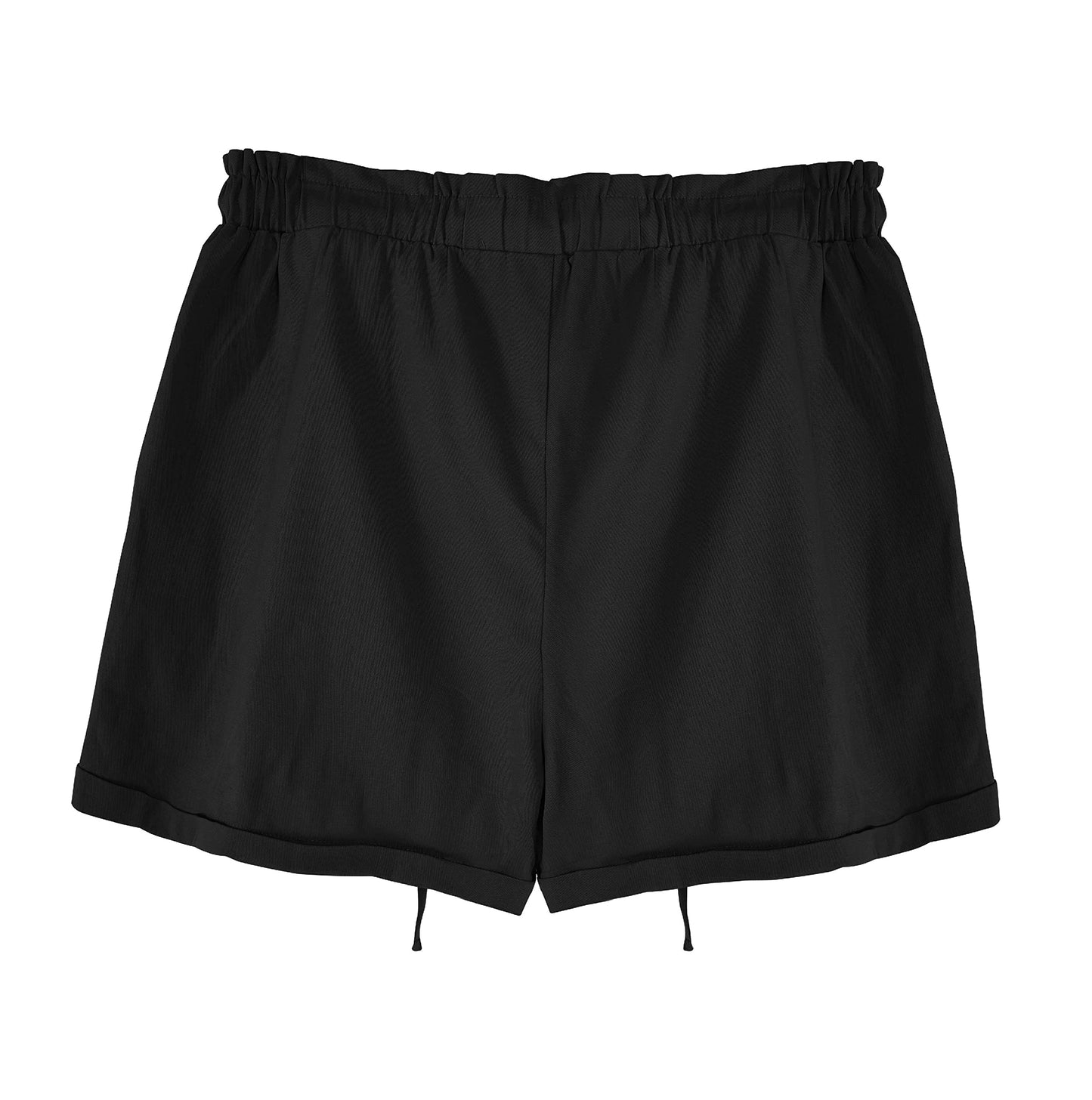 Damen Shorts Hohe Taille Paperbag Kurze Hose Lose A Linie Sommerhose mit Weiten Beinen