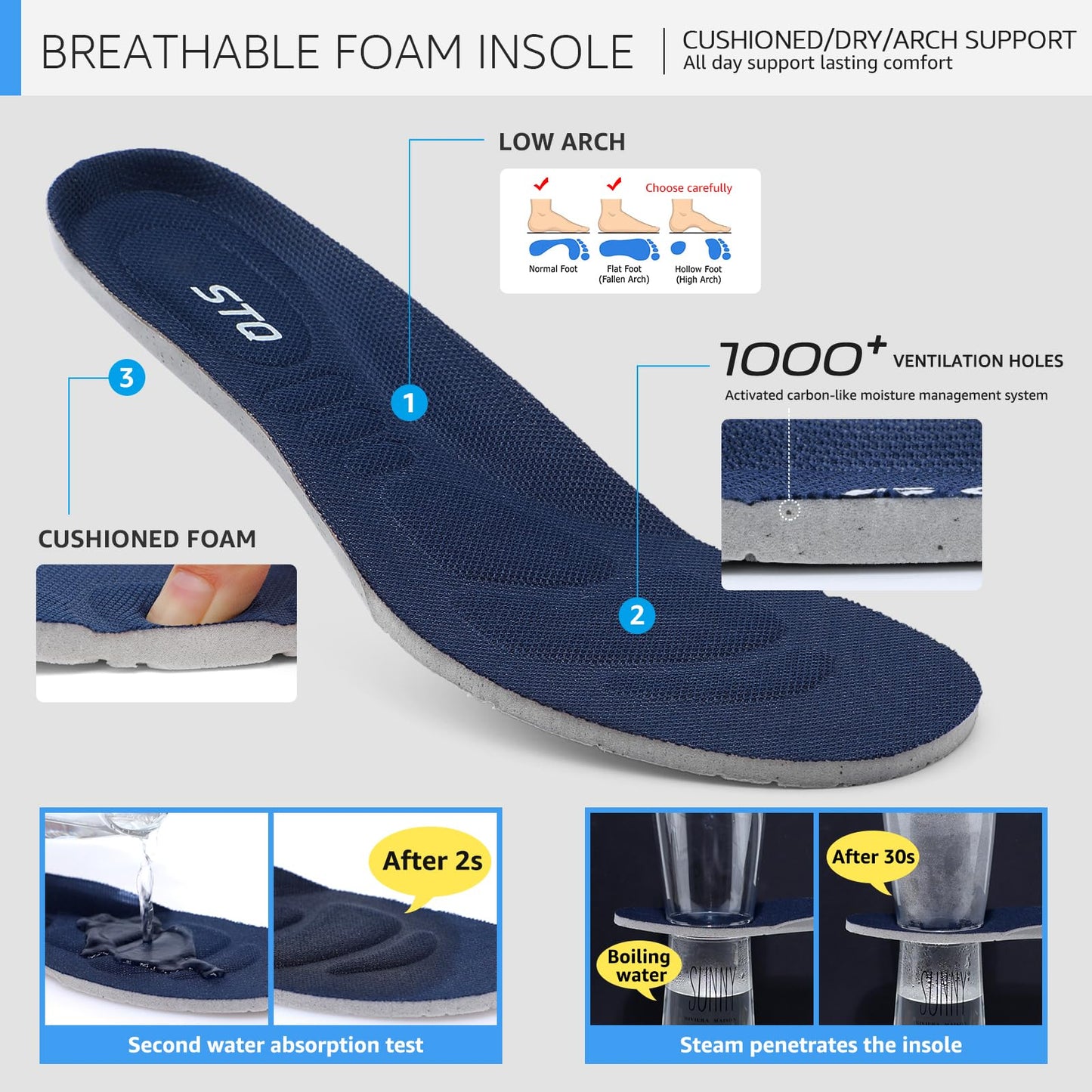 STQ Slip on Freihändig Damen Slip on Sneakers Bequem Orthopädische Schuhe