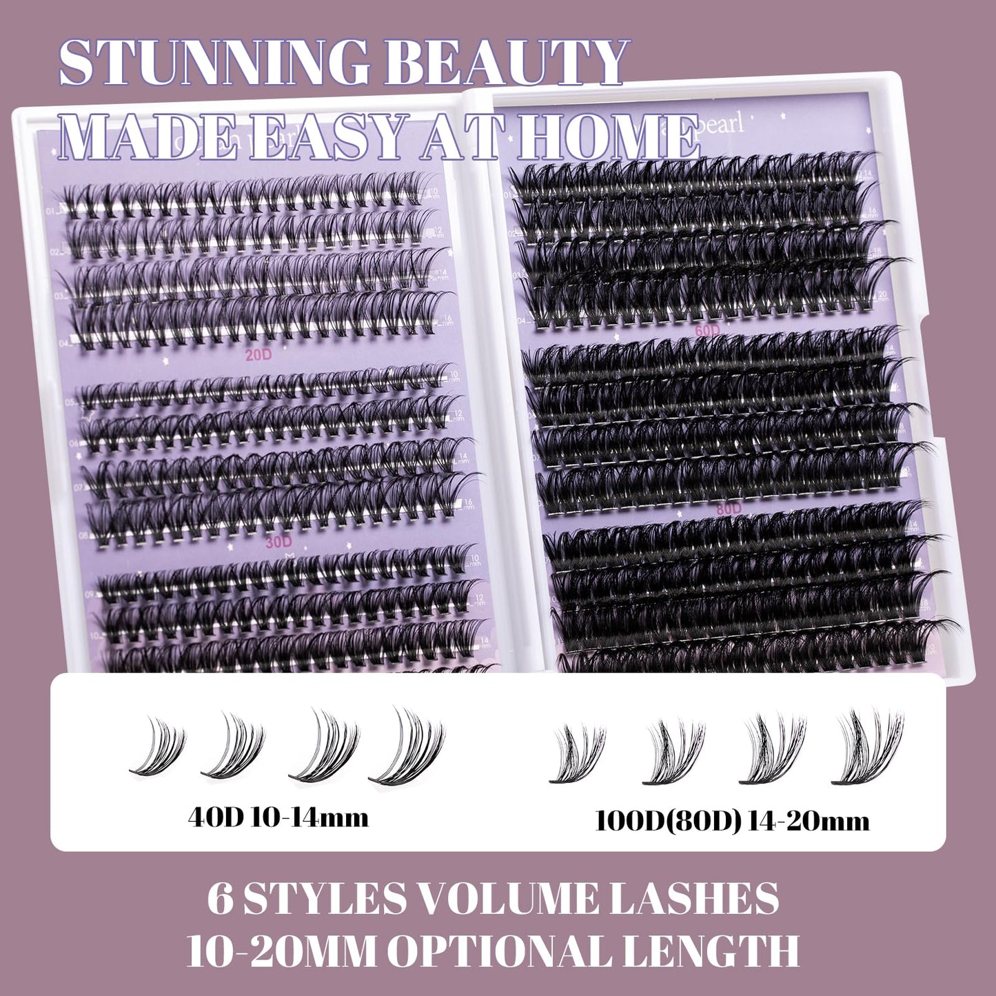 Wimpern Extensions 120 Büschel DIY Lash Extension Set Einzelne Wimpern mit Wimpernkleber und Pinzette für Anfänger Wimpernverlängerung zu Hause Individual Lashes 10-16mm C/D Curl - OP01