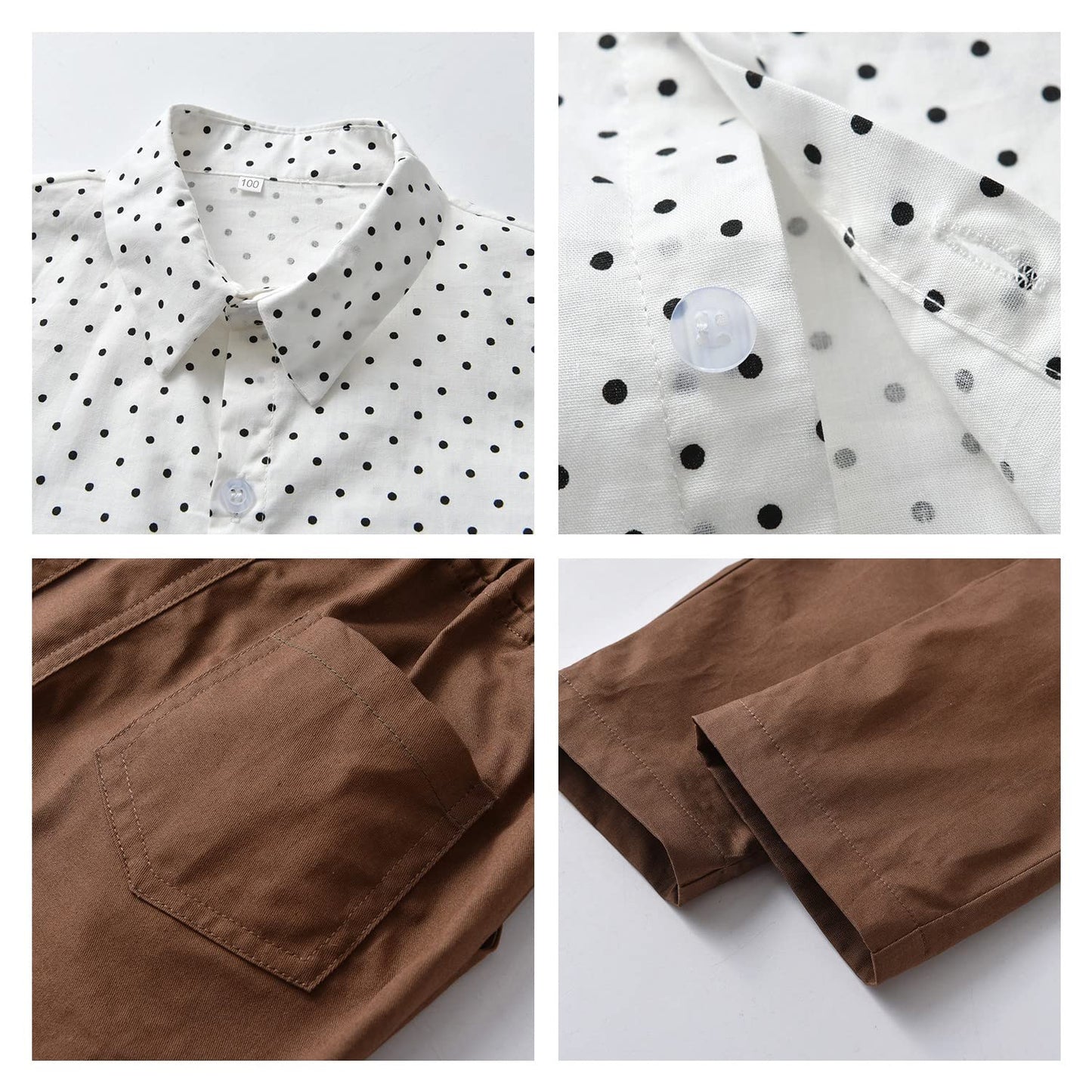 Volunboy Baby Jungen Anzug Set Bekleidung Hemd mit Fliege + Hosenträger Hosen Strampler Anzug