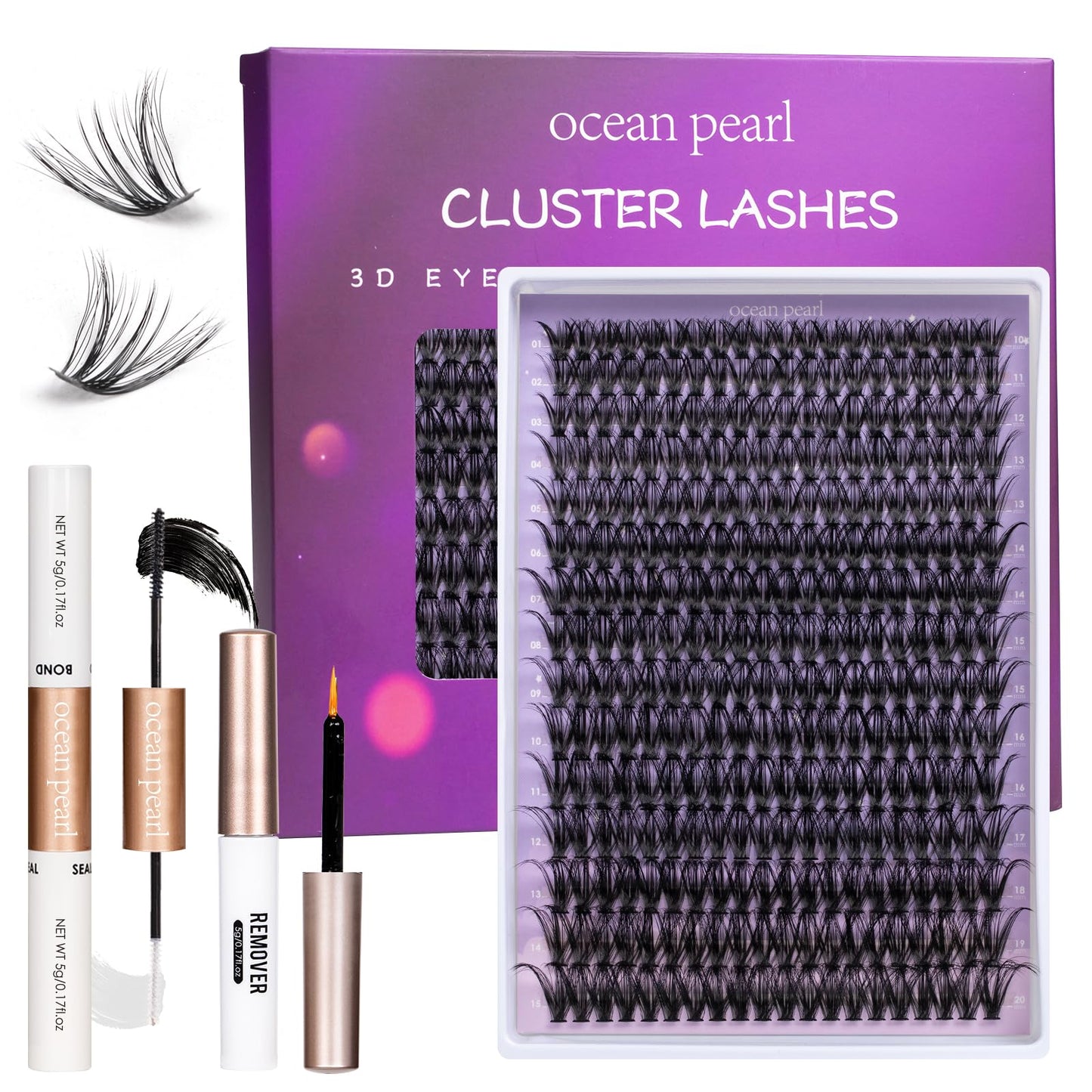 Wimpern Extensions 120 Büschel DIY Lash Extension Set Einzelne Wimpern mit Wimpernkleber und Pinzette für Anfänger Wimpernverlängerung zu Hause Individual Lashes 10-16mm C/D Curl - OP01