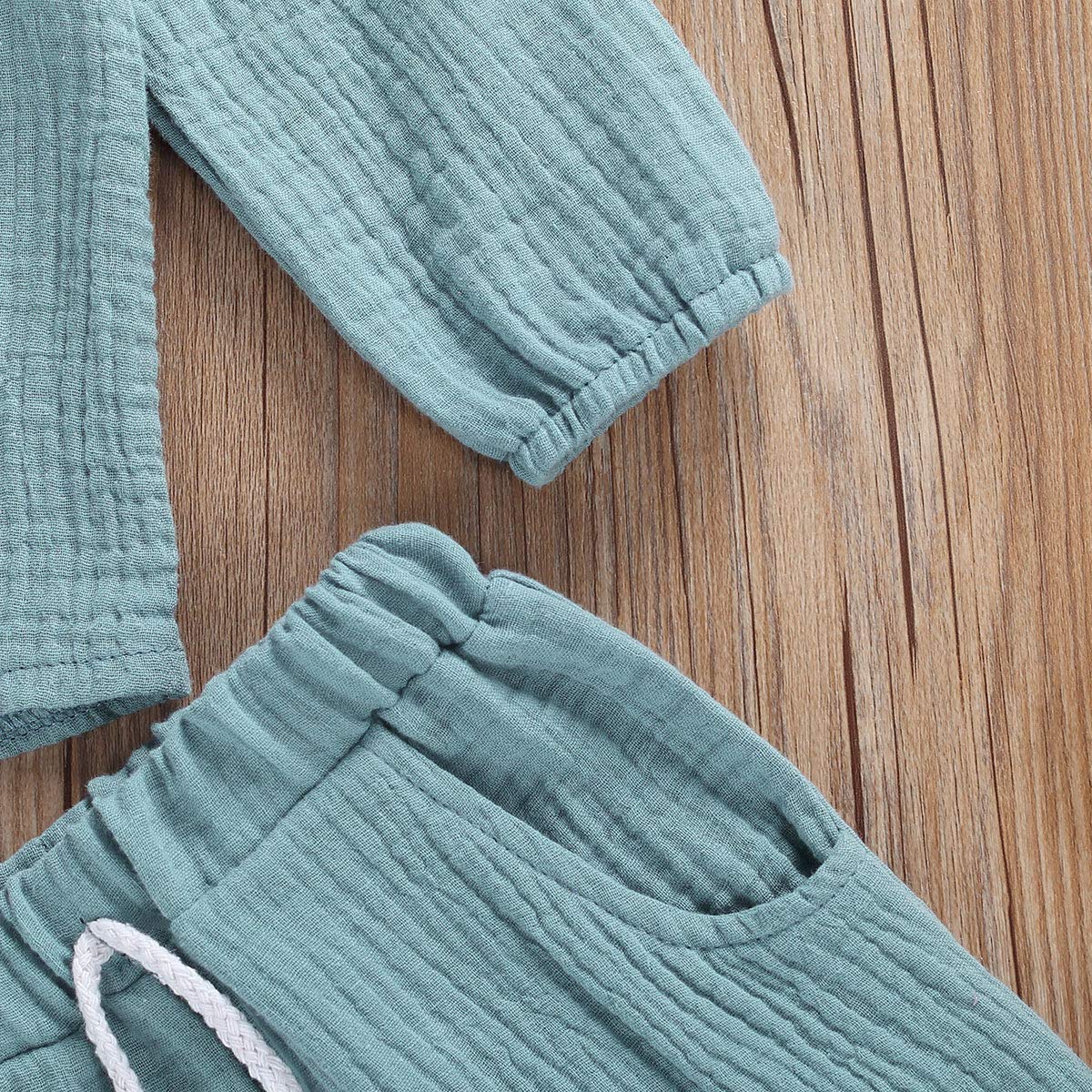 Geagodelia Babykleidung Set Baby Jungen Mädchen Kleidung Outfit T-Shirt Top + Hose Shorts Neugeborene Weiche Einfarbige Babyset T-47740