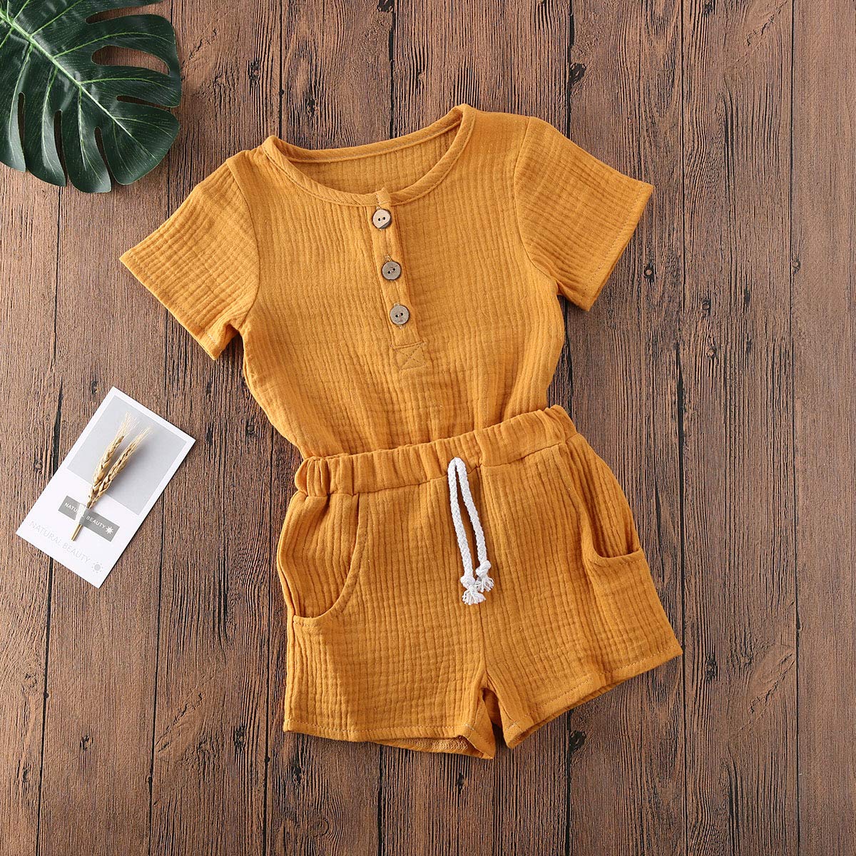 Geagodelia Babykleidung Set Baby Jungen Mädchen Kleidung Outfit T-Shirt Top + Hose Shorts Neugeborene Weiche Einfarbige Babyset T-47740