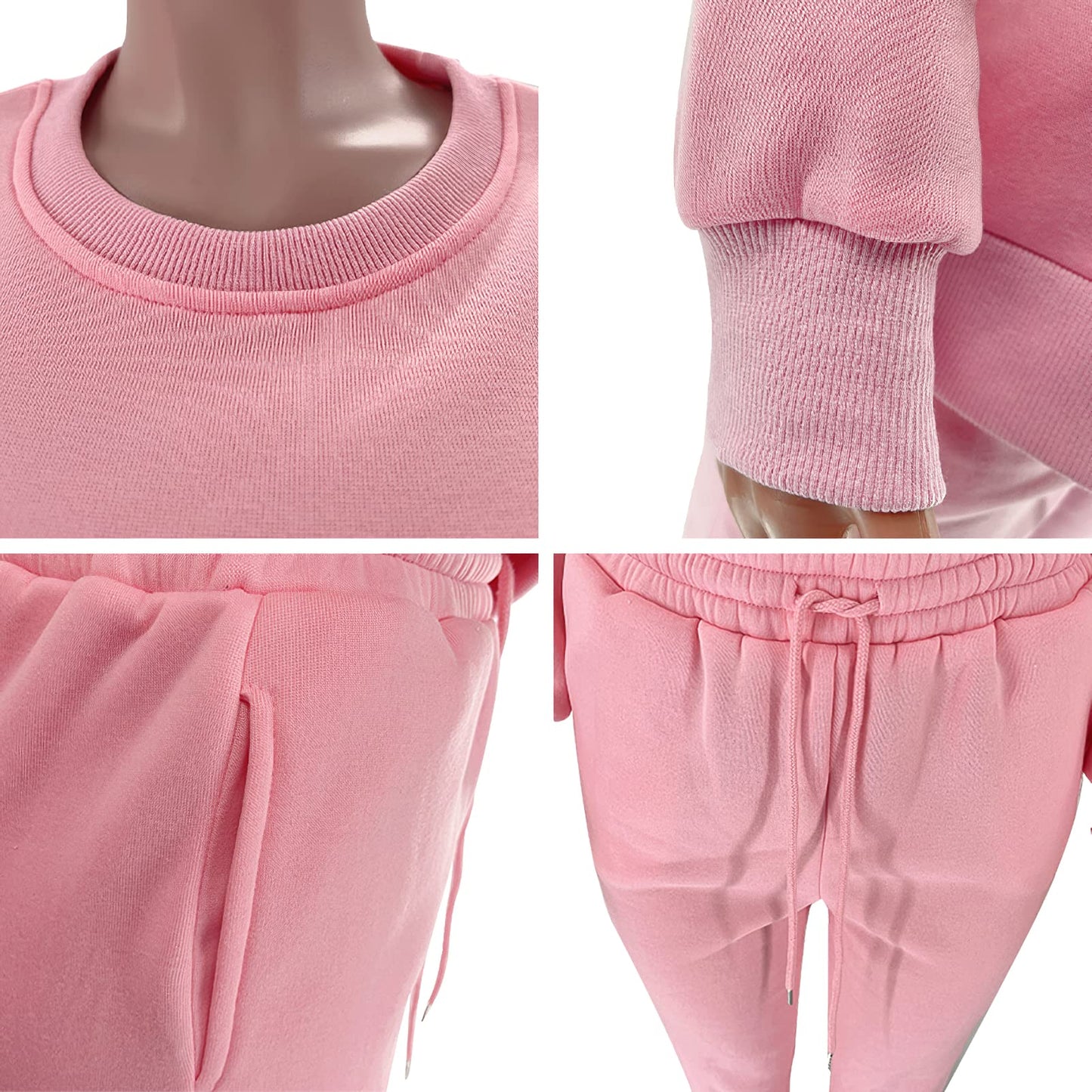amropi Trainingsanzug Damen Pullover Sweatshirt und Jogginghose Warm Vlies Kleidungsset