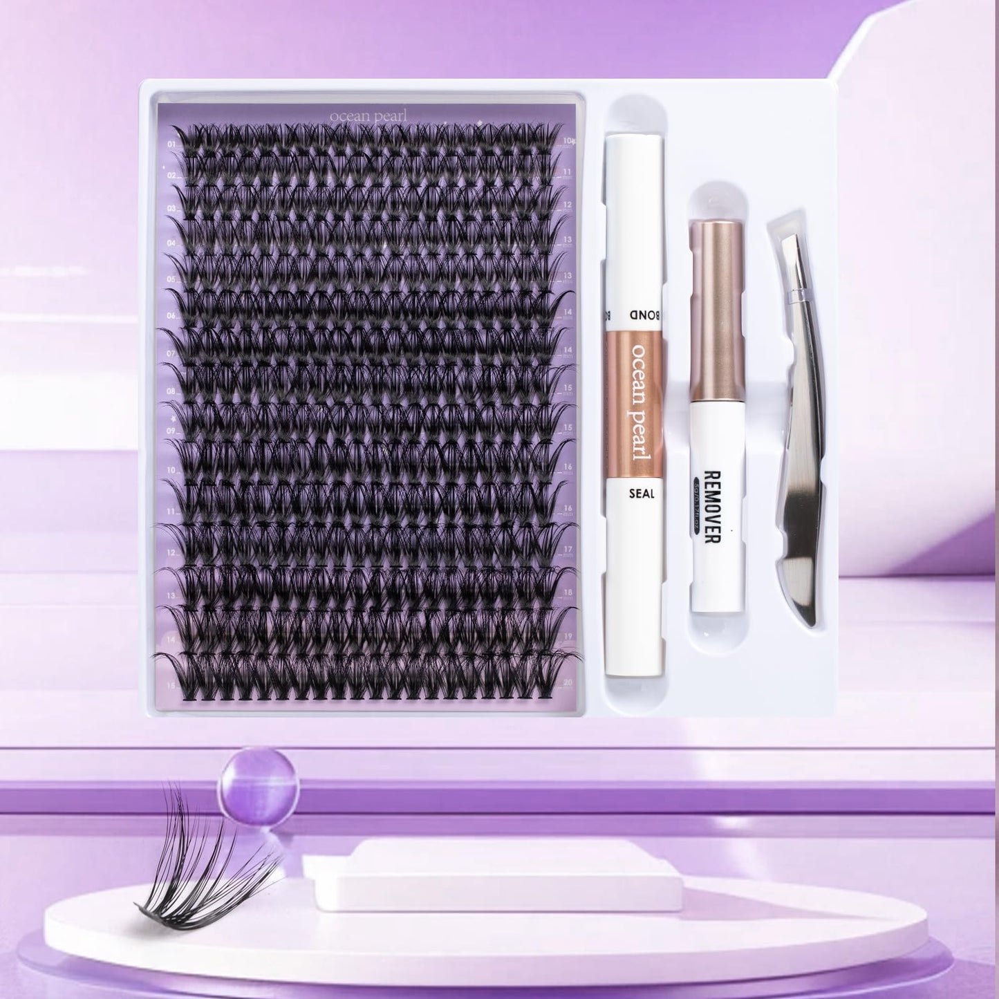Wimpern Extensions 120 Büschel DIY Lash Extension Set Einzelne Wimpern mit Wimpernkleber und Pinzette für Anfänger Wimpernverlängerung zu Hause Individual Lashes 10-16mm C/D Curl - OP01