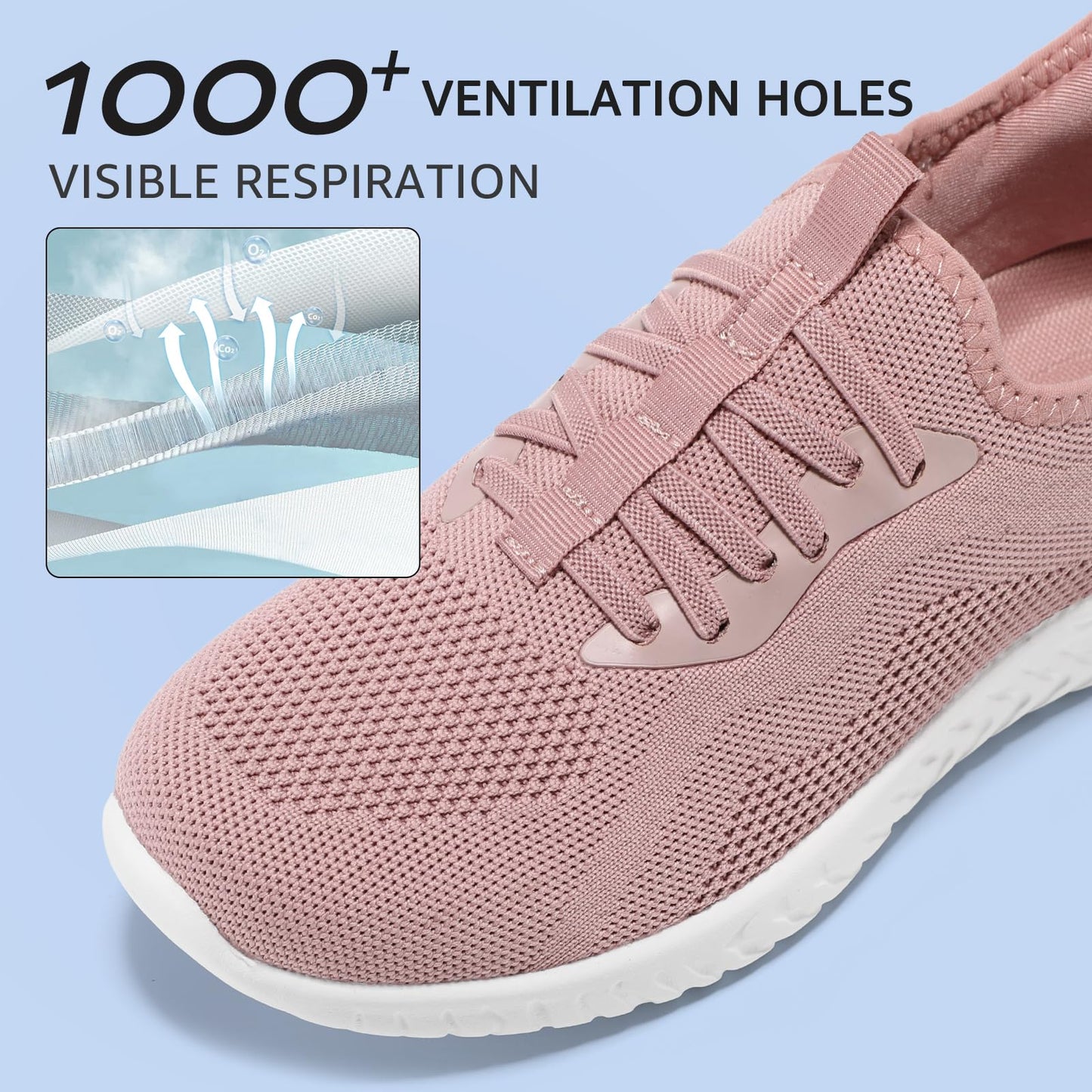 STQ Damen Slip on Sneakers Leichte Turnschuhe zum schlüpfen Bequeme Schlupfschuhe