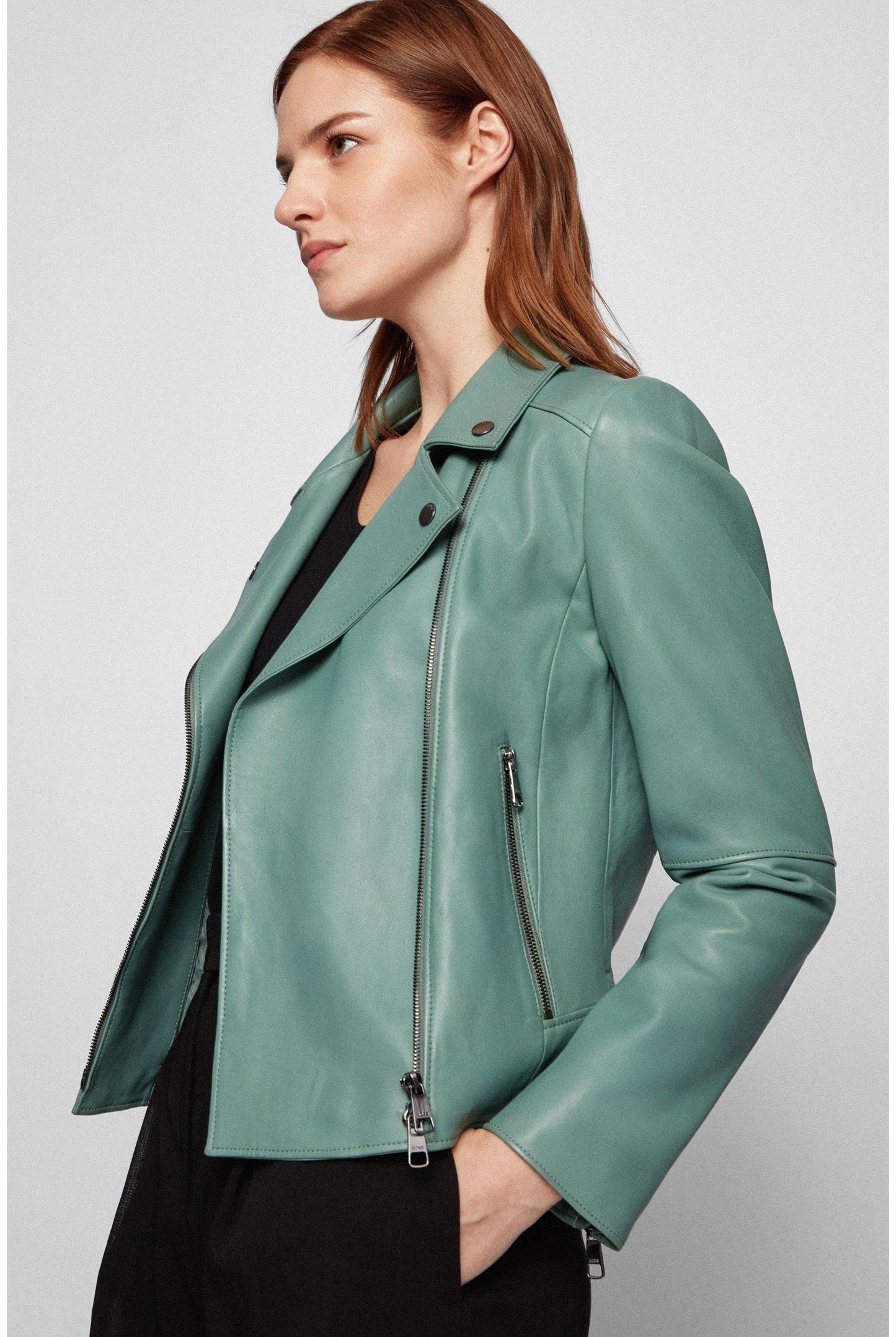 BOSS Damen C_saleli Lederjacke