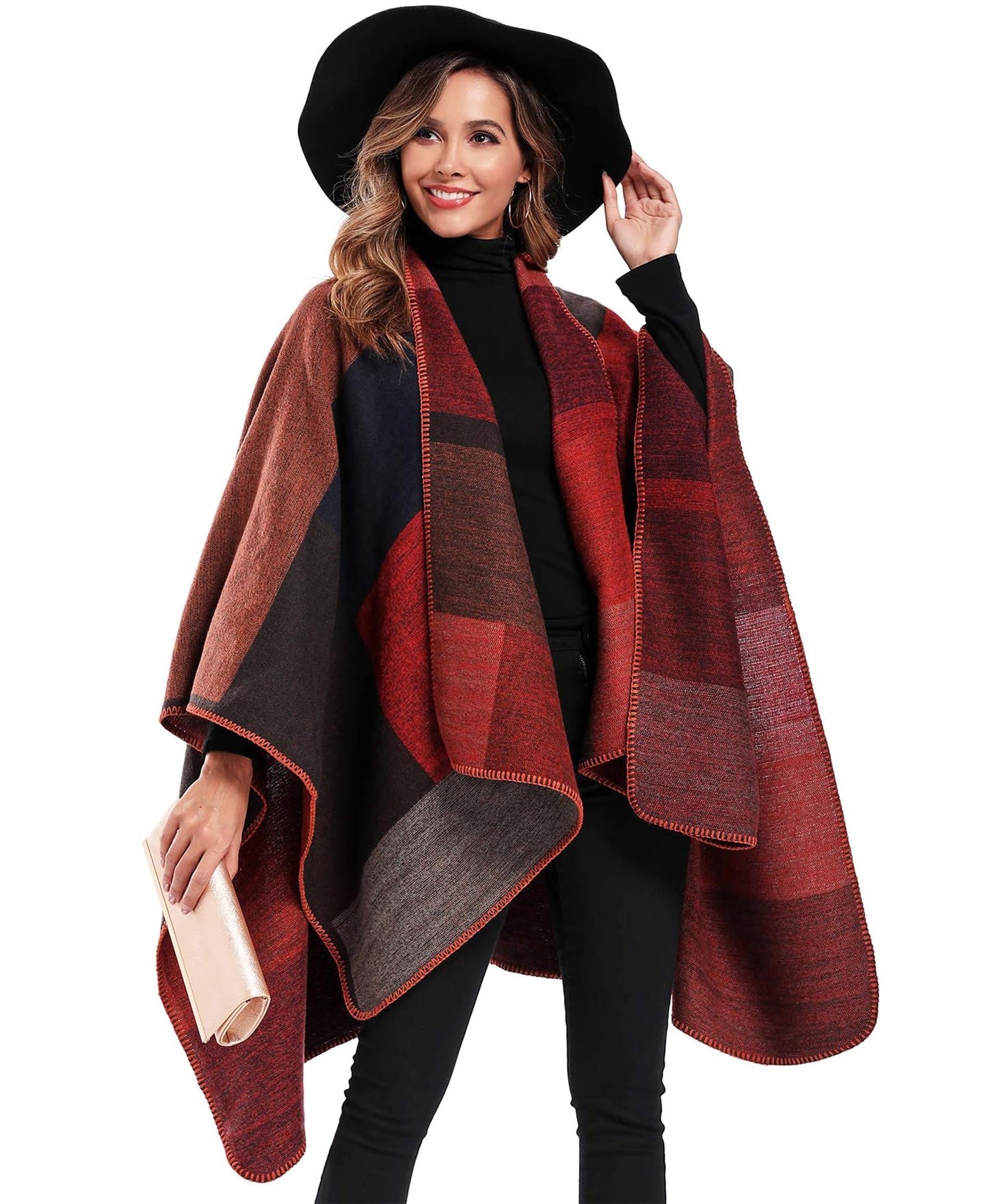 DiaryLook Damen Poncho Schal Winter Cardigan Übergroße Cape Elegant Poncho Für Frauen Umhang Damen Warm Geschenk Für Mutter