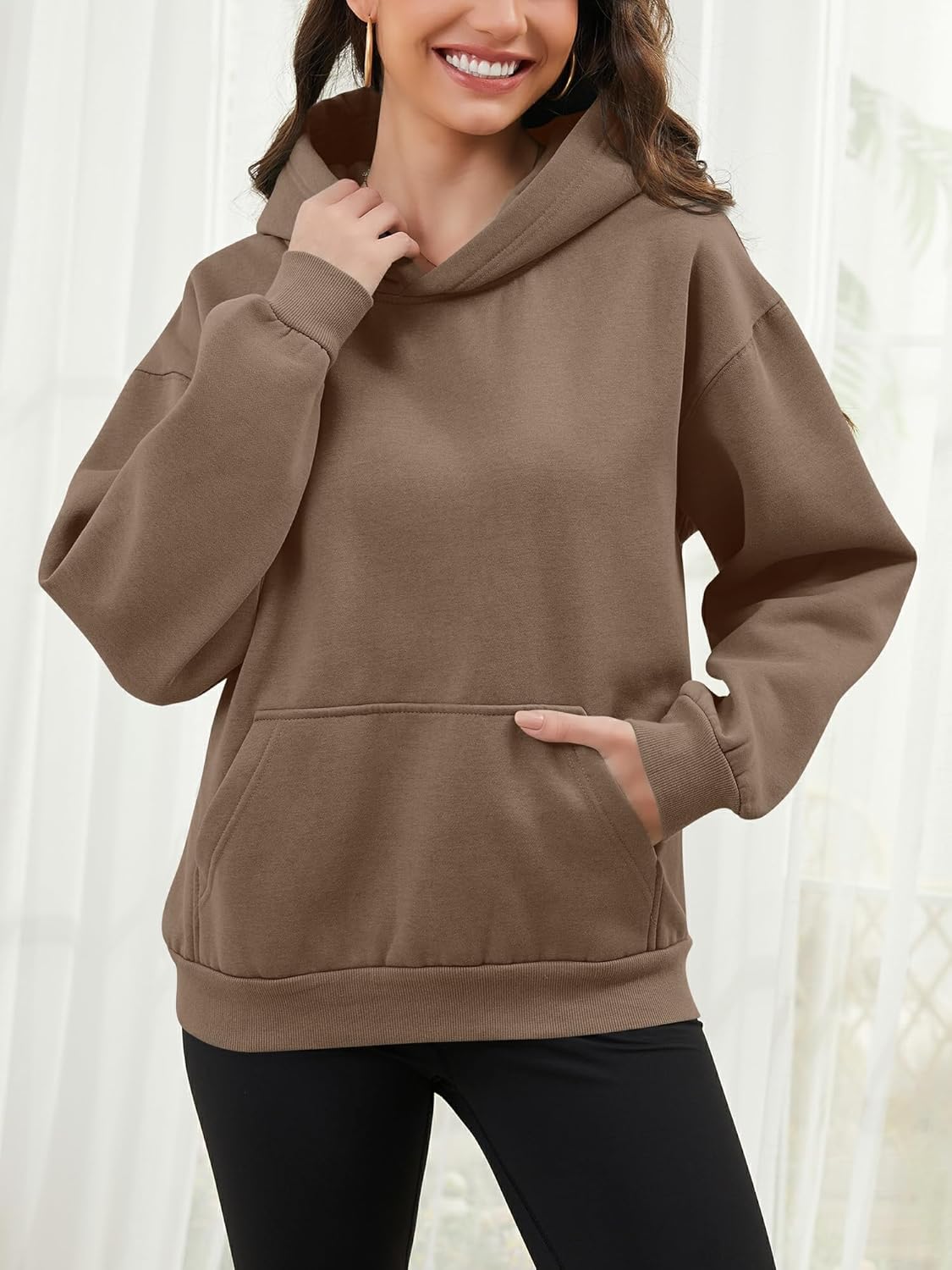 Tincini Hoodie Women's Oversize Pullover Winter Long Sleeve Fleece Hoodie Lined Jumper Sweatshirt with Hoodie Casual Hoodie with Hood