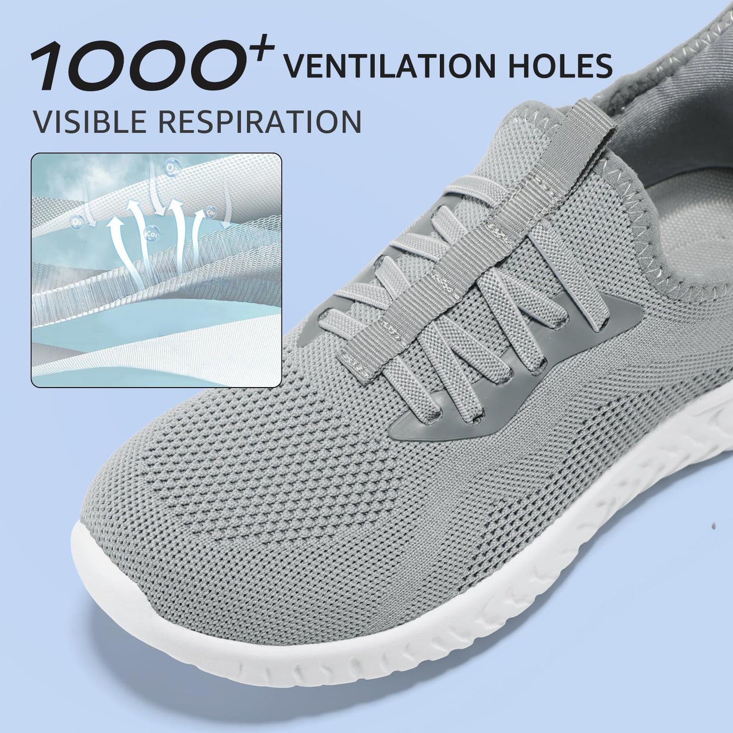 STQ Damen Slip on Sneakers Leichte Turnschuhe zum schlüpfen Bequeme Schlupfschuhe