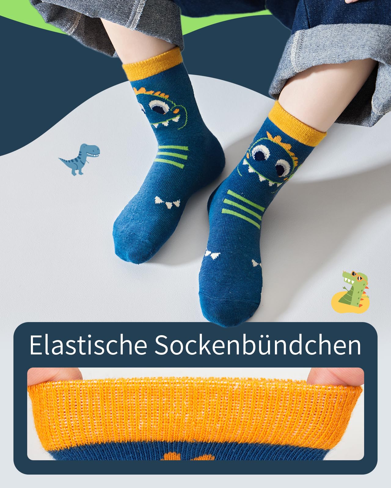 Kyopp 5 Paar Stoppersocken Kinder Baumwolle Socken Jungen Mädchen ABS Anti Rutsch Socken Tiermotive 25-37EU