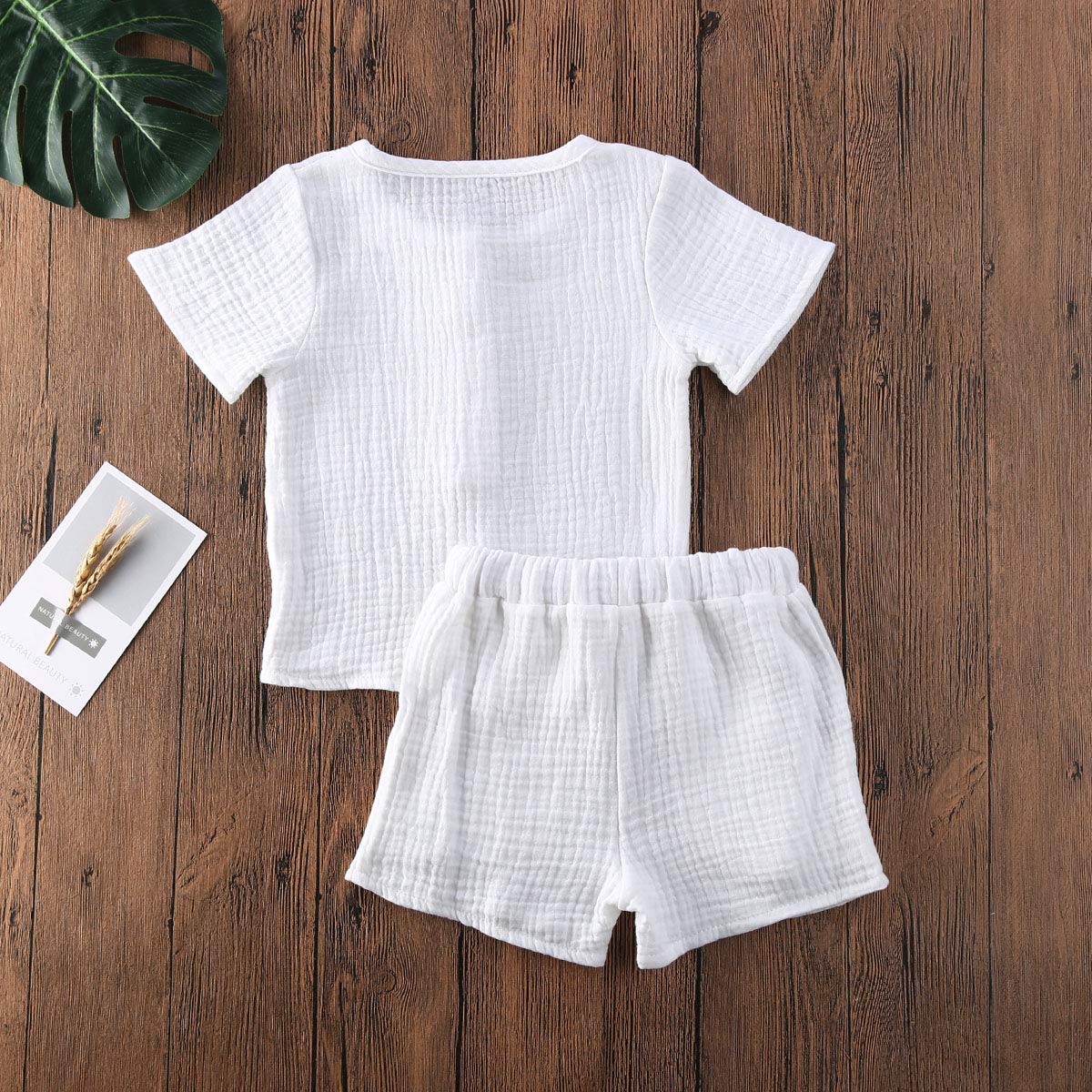 Geagodelia Babykleidung Set Baby Jungen Mädchen Kleidung Outfit T-Shirt Top + Hose Shorts Neugeborene Weiche Einfarbige Babyset T-47740