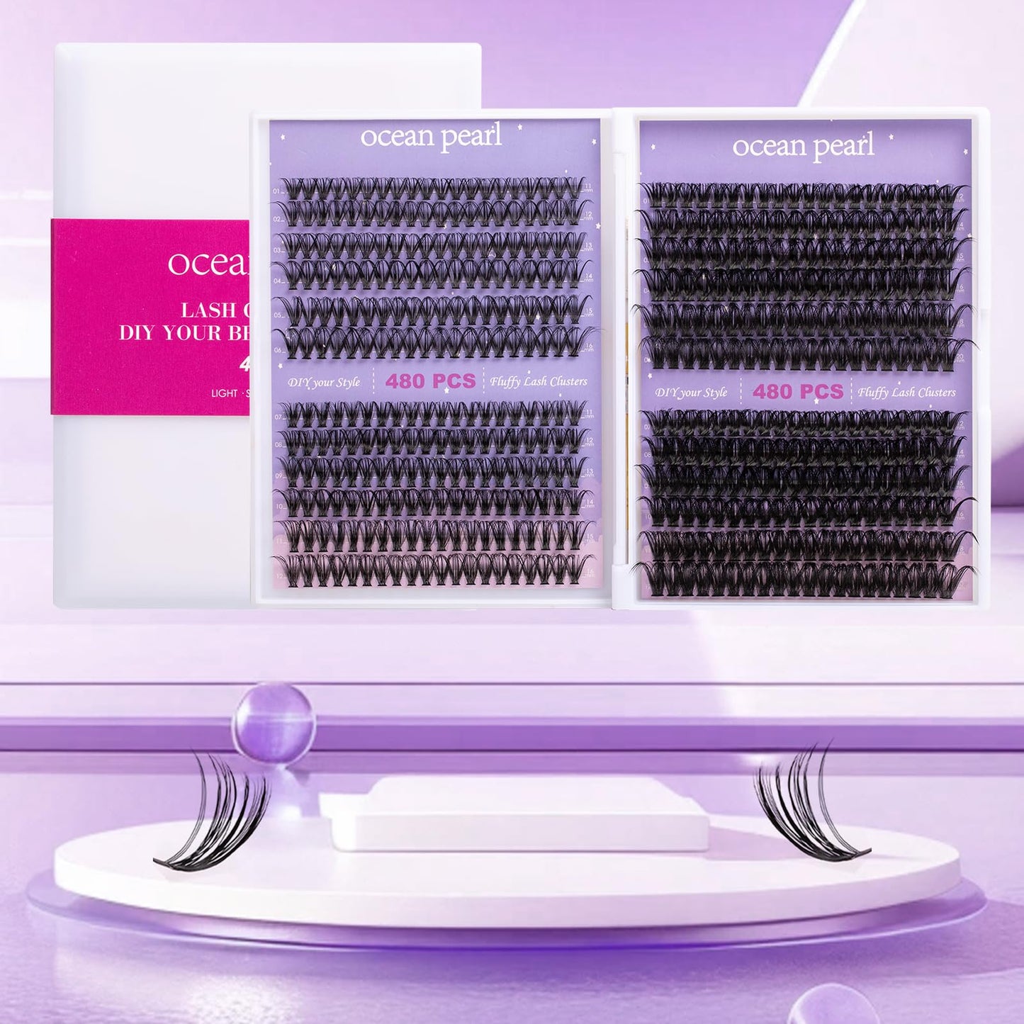 Wimpern Extensions 120 Büschel DIY Lash Extension Set Einzelne Wimpern mit Wimpernkleber und Pinzette für Anfänger Wimpernverlängerung zu Hause Individual Lashes 10-16mm C/D Curl - OP01