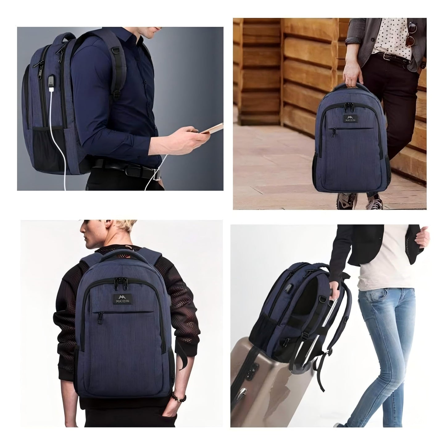 MATEIN Rucksack Herren, Groß Laptop Rucksack 17,3 Zoll Schulrucksack Laptoptasche mit USB Ladeanschluss Anti Diebstahl Business Arbeit Reisen Rucksack Teenager Notebook College Tech Damen, Schwarz