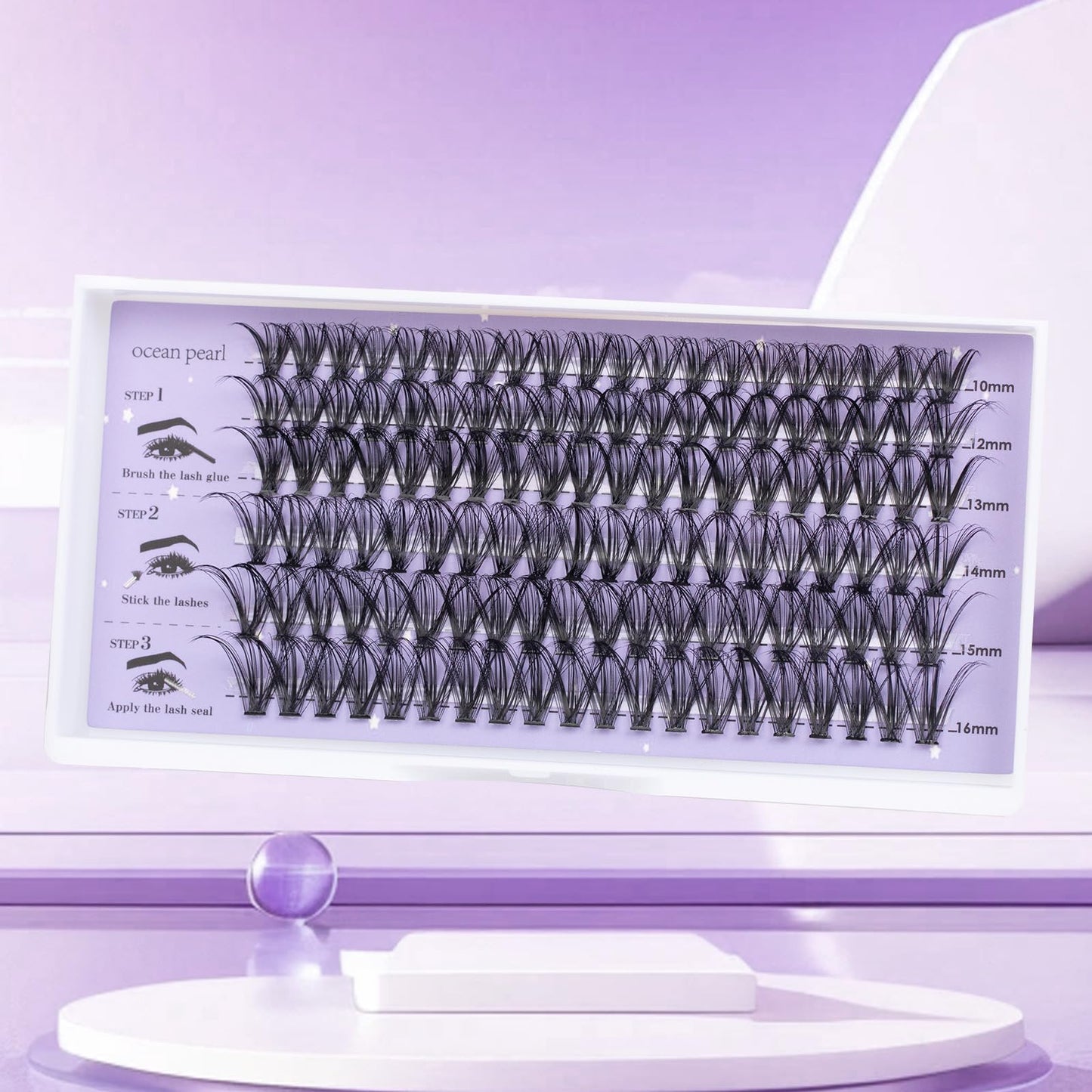 Wimpern Extensions 120 Büschel DIY Lash Extension Set Einzelne Wimpern mit Wimpernkleber und Pinzette für Anfänger Wimpernverlängerung zu Hause Individual Lashes 10-16mm C/D Curl - OP01
