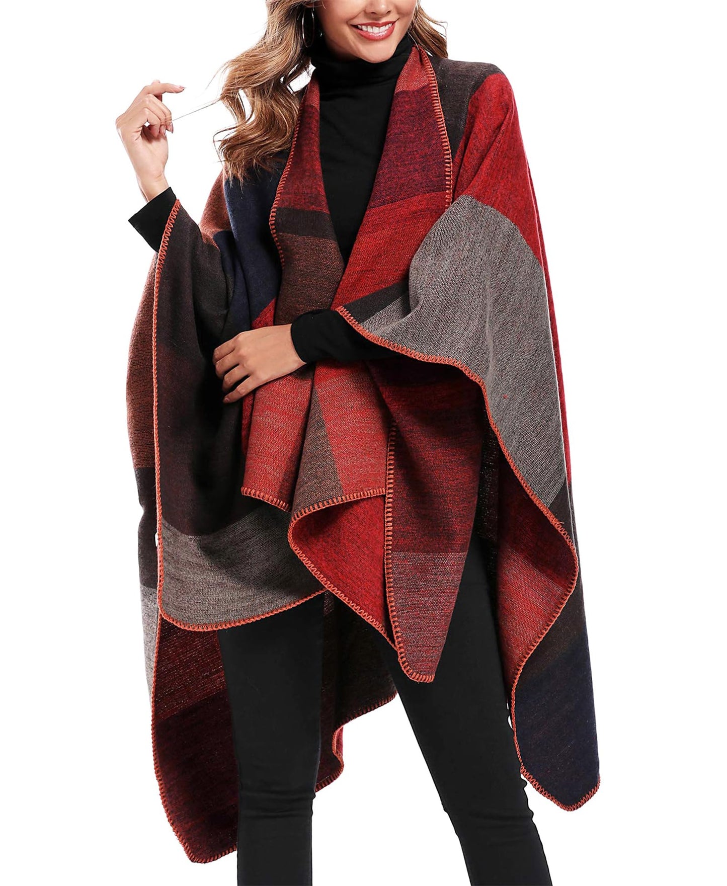 DiaryLook Damen Poncho Schal Winter Cardigan Übergroße Cape Elegant Poncho Für Frauen Umhang Damen Warm Geschenk Für Mutter