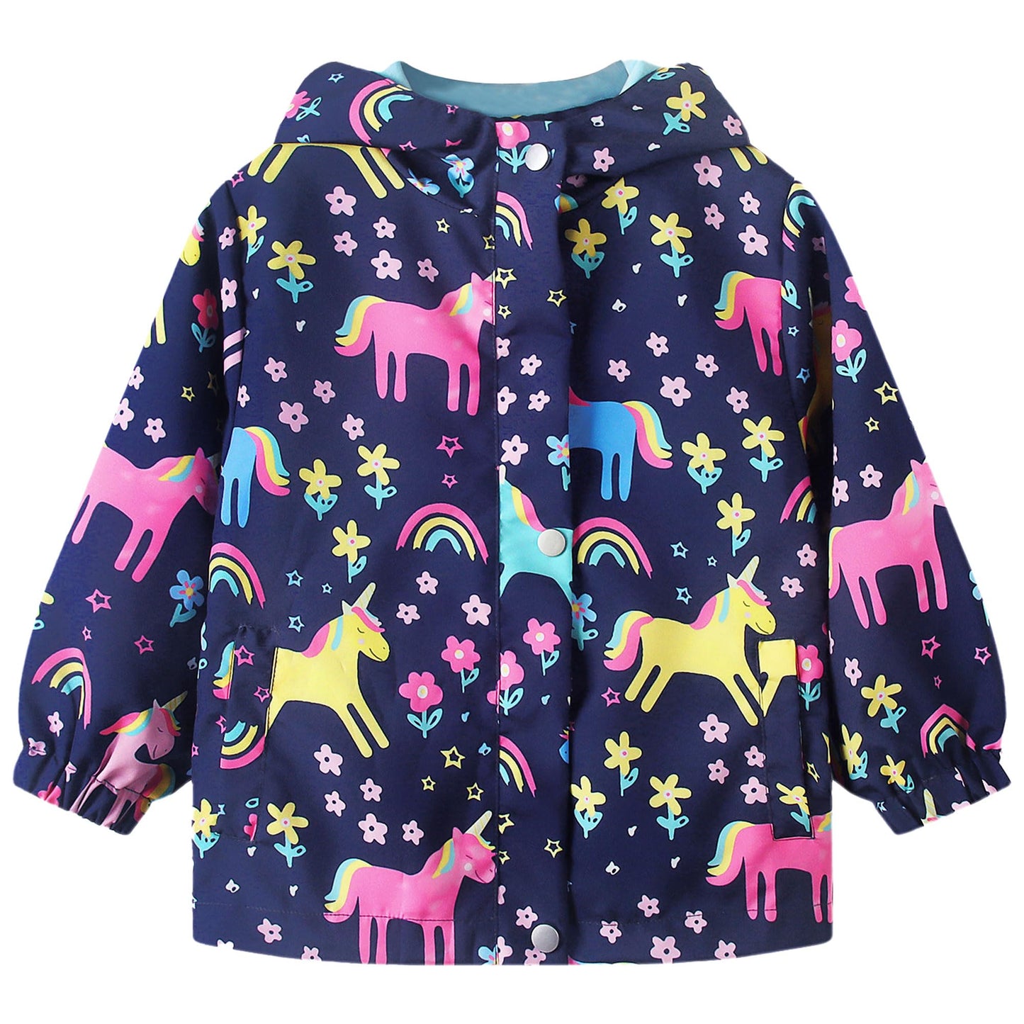 JinBei Children's Waterproof Jacket Children's Hooded Coat Windproof Jackets Long Sleeve Jacket Outdoor Lightweight Zip Coat for Boys & Girls Size 98-134