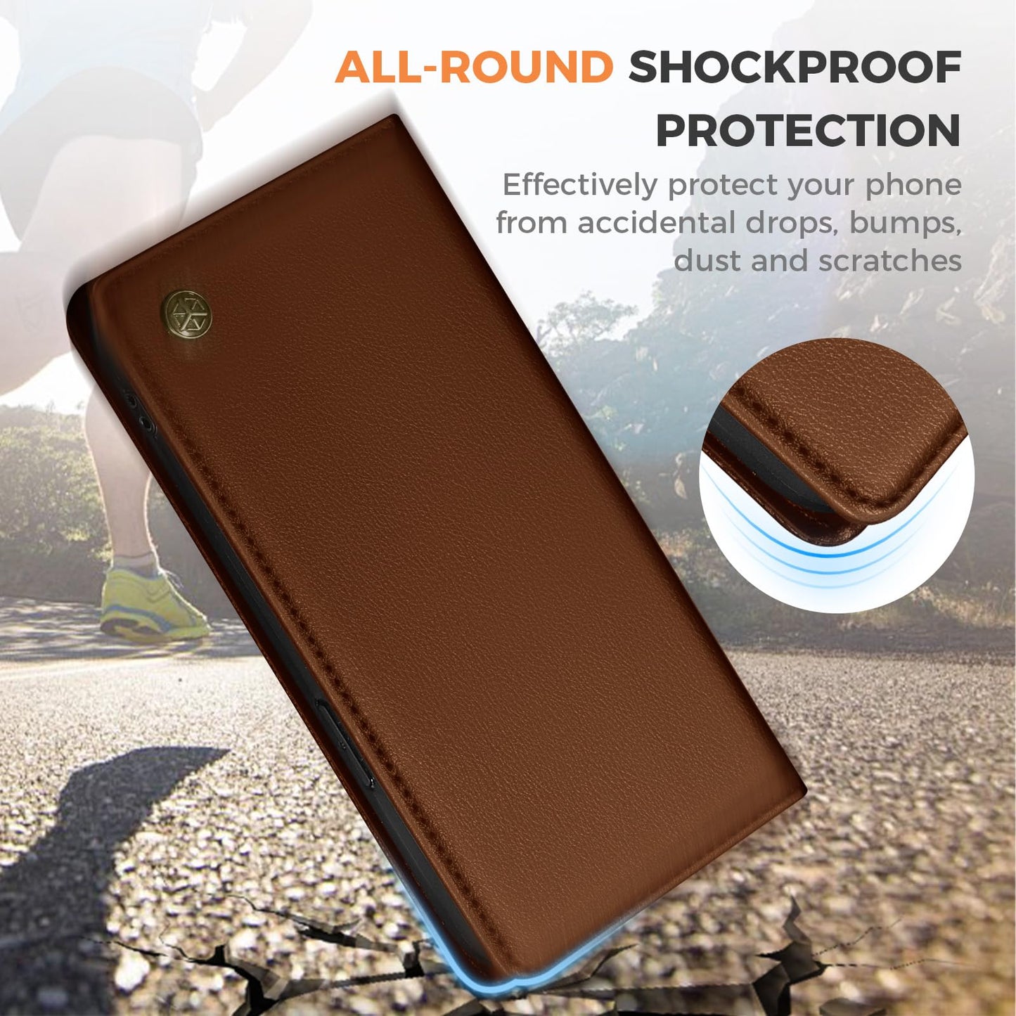 GUCASBE Handyhülle für Samsung Galaxy S24 Ultra Hülle, Premium Lederhülle Klappbar Flip Case RFID Schutzhülle Kartenfach Standfunktion Klapphülle Handytasche für Samsung Galaxy S24 Ultra - Schwarz