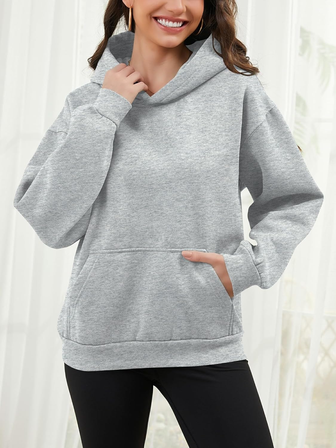 Tincini Hoodie Women's Oversize Pullover Winter Long Sleeve Fleece Hoodie Lined Jumper Sweatshirt with Hoodie Casual Hoodie with Hood